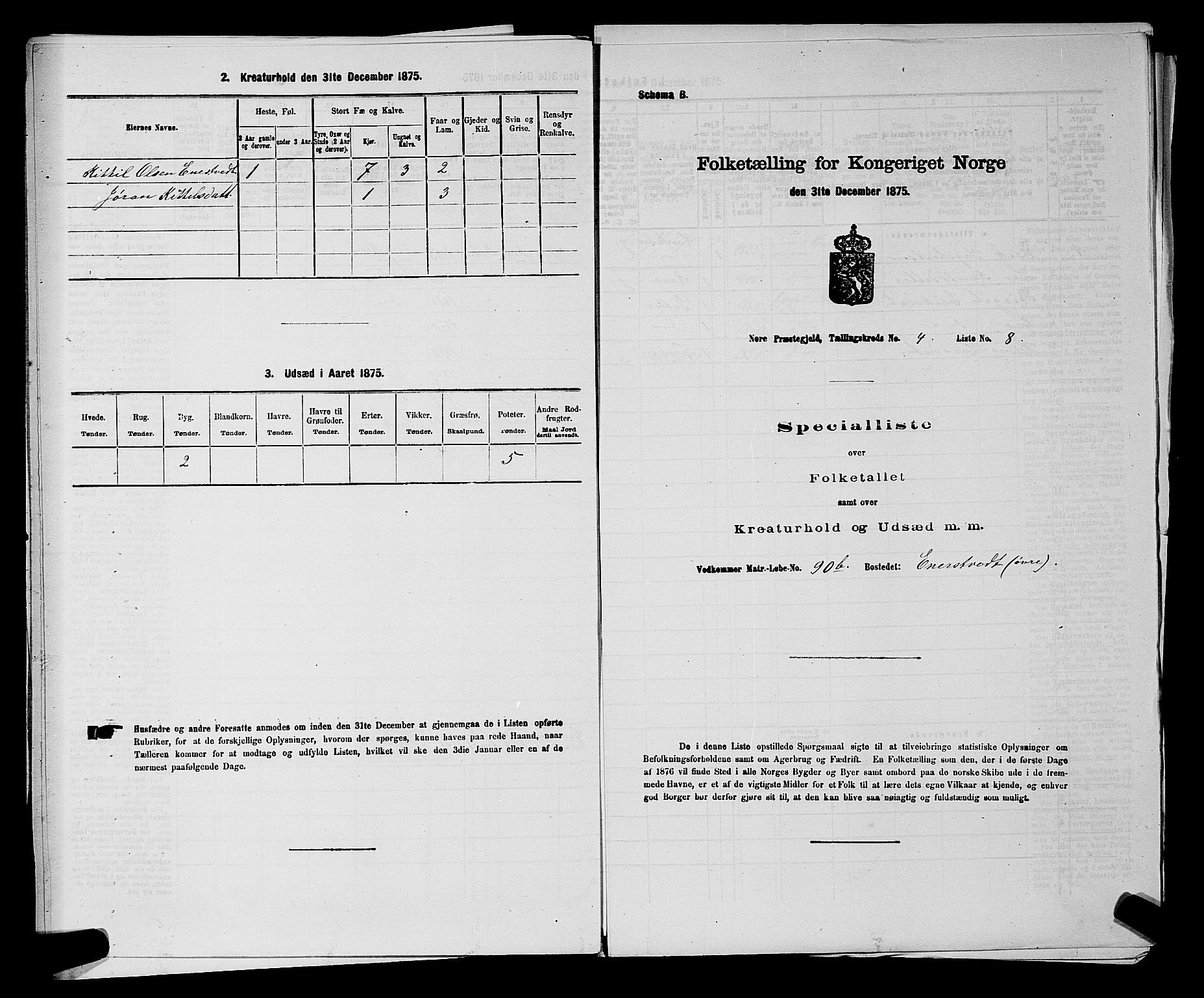 SAKO, 1875 census for 0633P Nore, 1875, p. 604
