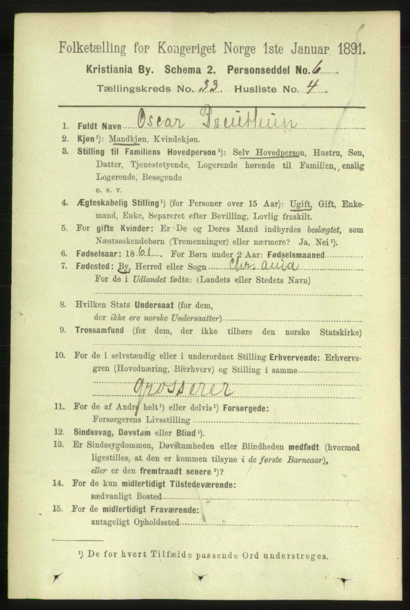 RA, 1891 census for 0301 Kristiania, 1891, p. 17764