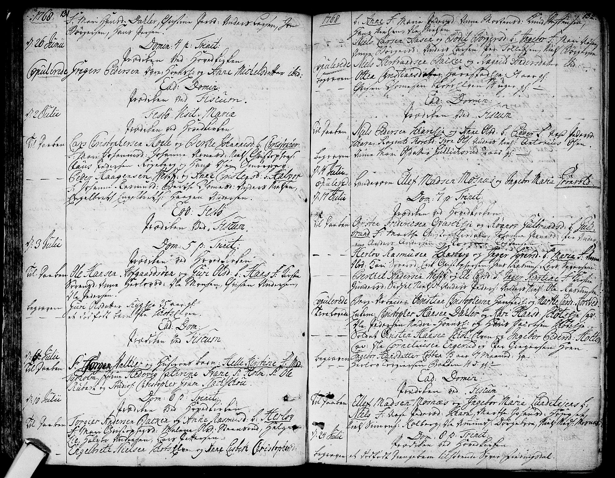 Eiker kirkebøker, AV/SAKO-A-4/F/Fa/L0008: Parish register (official) no. I 8, 1764-1788, p. 131-132