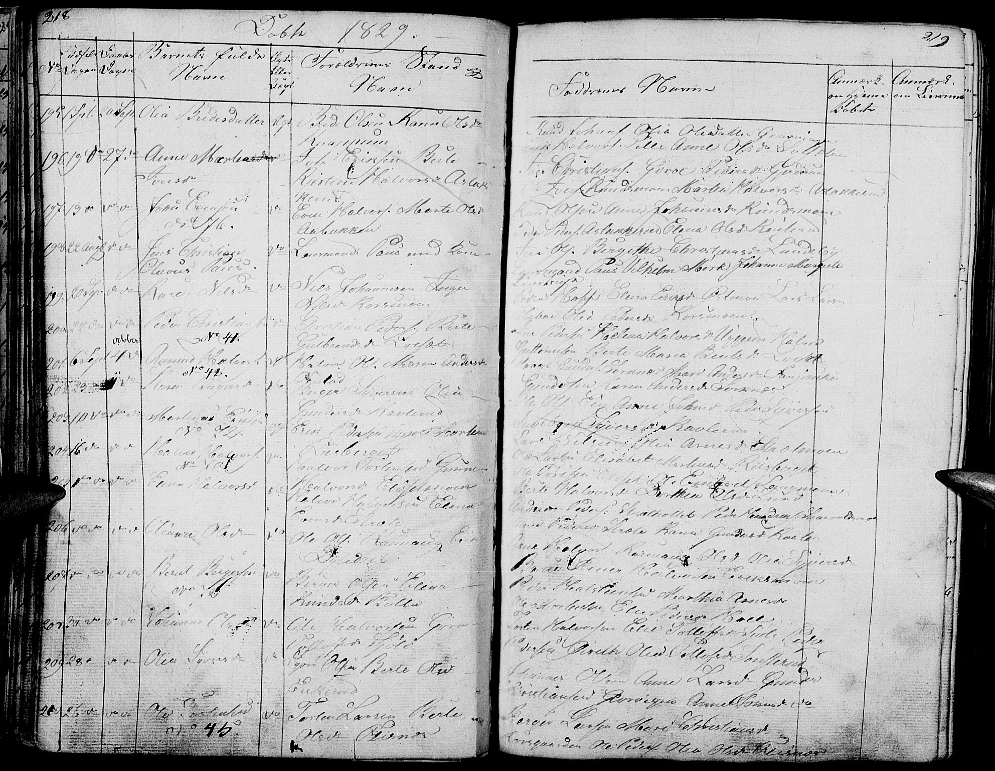 Hof prestekontor, AV/SAH-PREST-038/H/Ha/Haa/L0006: Parish register (official) no. 6, 1822-1841, p. 218-219