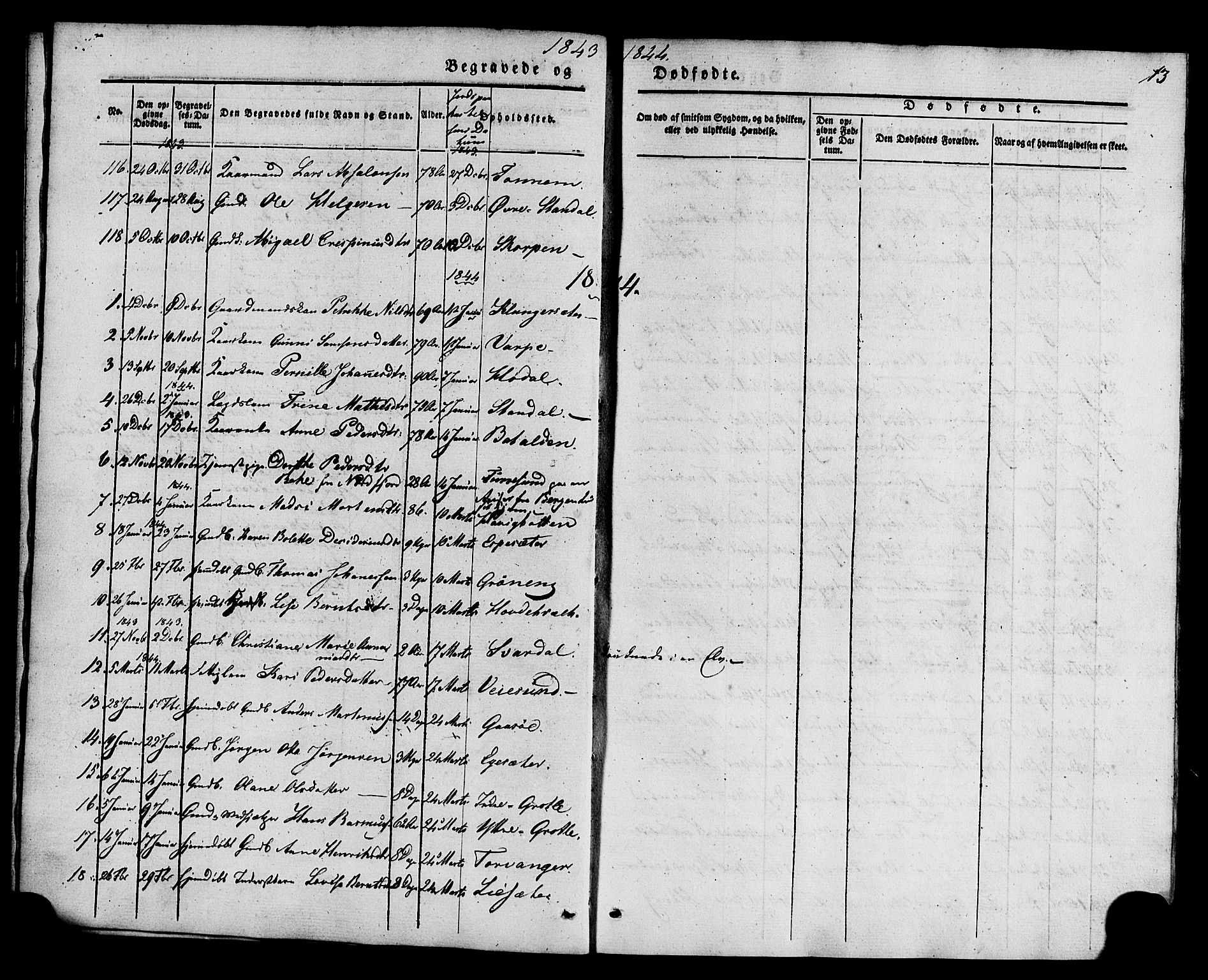 Kinn sokneprestembete, AV/SAB-A-80801/H/Haa/Haaa/L0011: Parish register (official) no. A 11, 1841-1855, p. 13