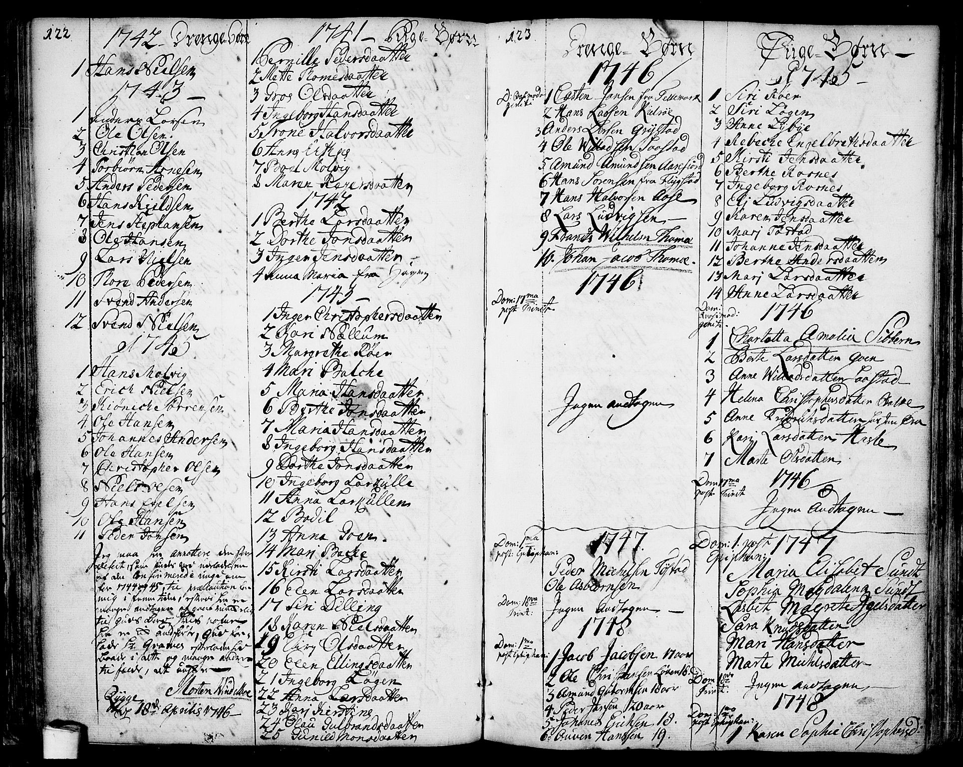 Rygge prestekontor Kirkebøker, AV/SAO-A-10084b/F/Fa/L0001: Parish register (official) no. 1, 1725-1771, p. 122-123