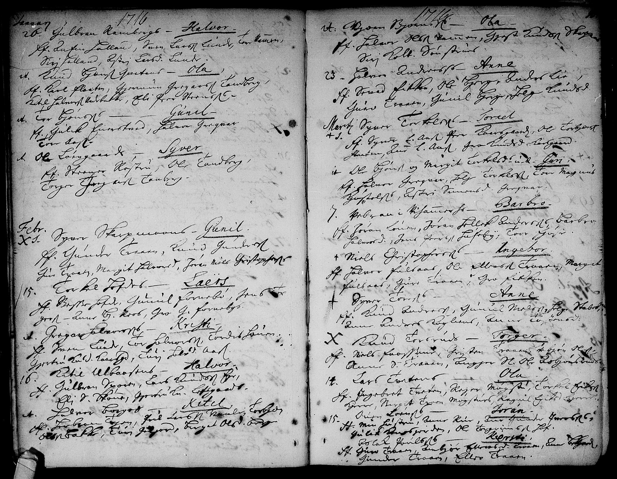 Rollag kirkebøker, AV/SAKO-A-240/F/Fa/L0002: Parish register (official) no. I 2, 1714-1742, p. 10