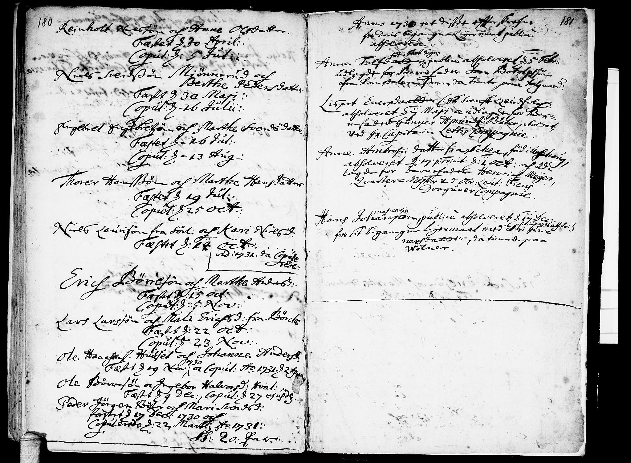 Sørum prestekontor Kirkebøker, AV/SAO-A-10303/F/Fa/L0001: Parish register (official) no. I 1, 1710-1730, p. 180-181