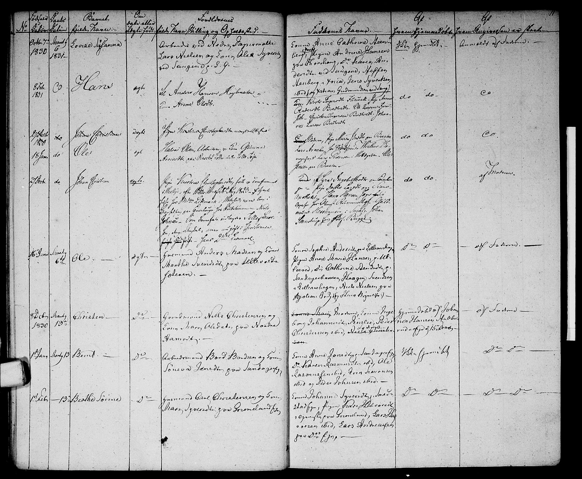 Aker prestekontor kirkebøker, AV/SAO-A-10861/G/L0005: Parish register (copy) no. 5, 1830-1831, p. 11