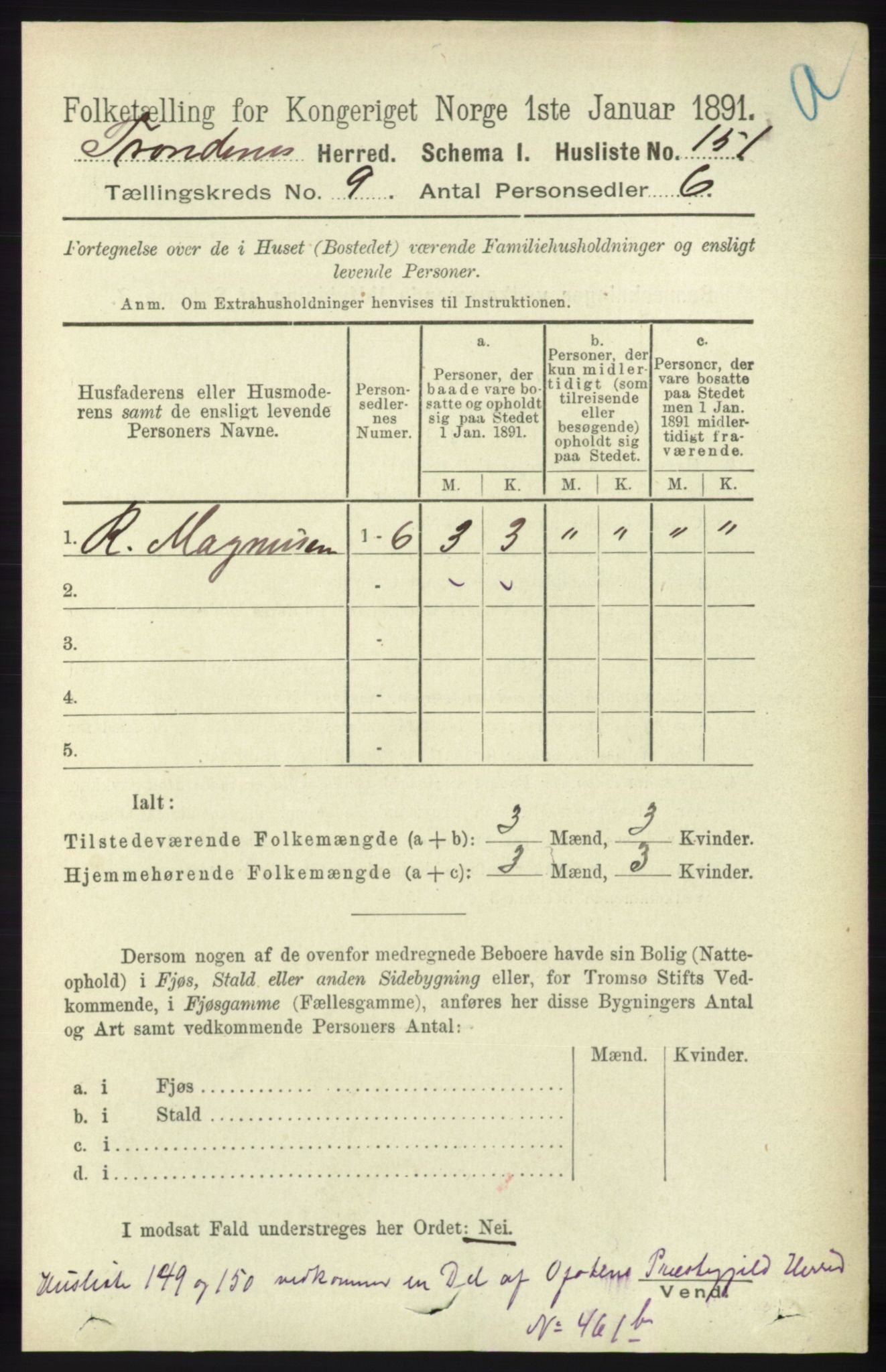 RA, 1891 census for 1914 Trondenes, 1891, p. 6381