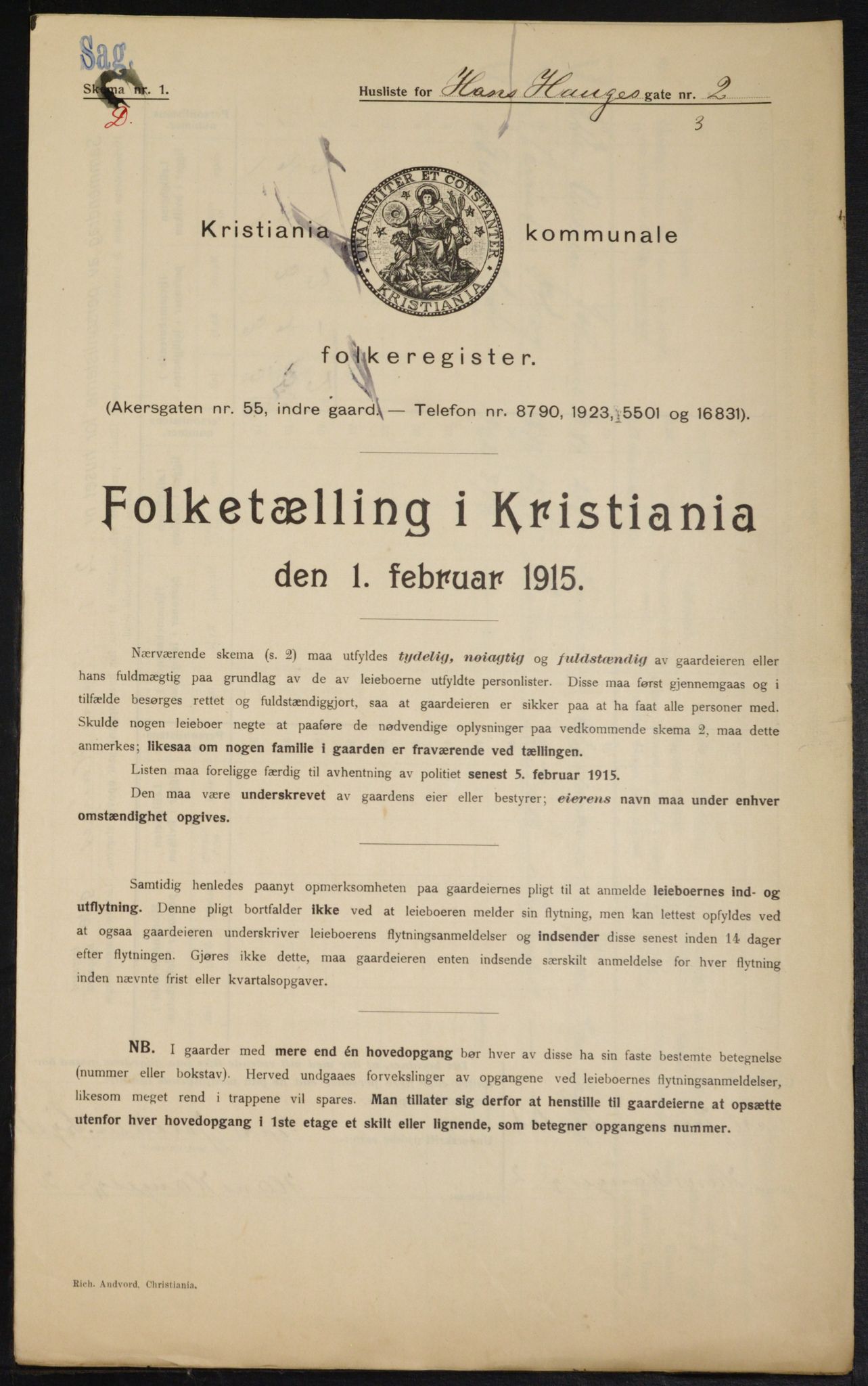 OBA, Municipal Census 1915 for Kristiania, 1915, p. 34337