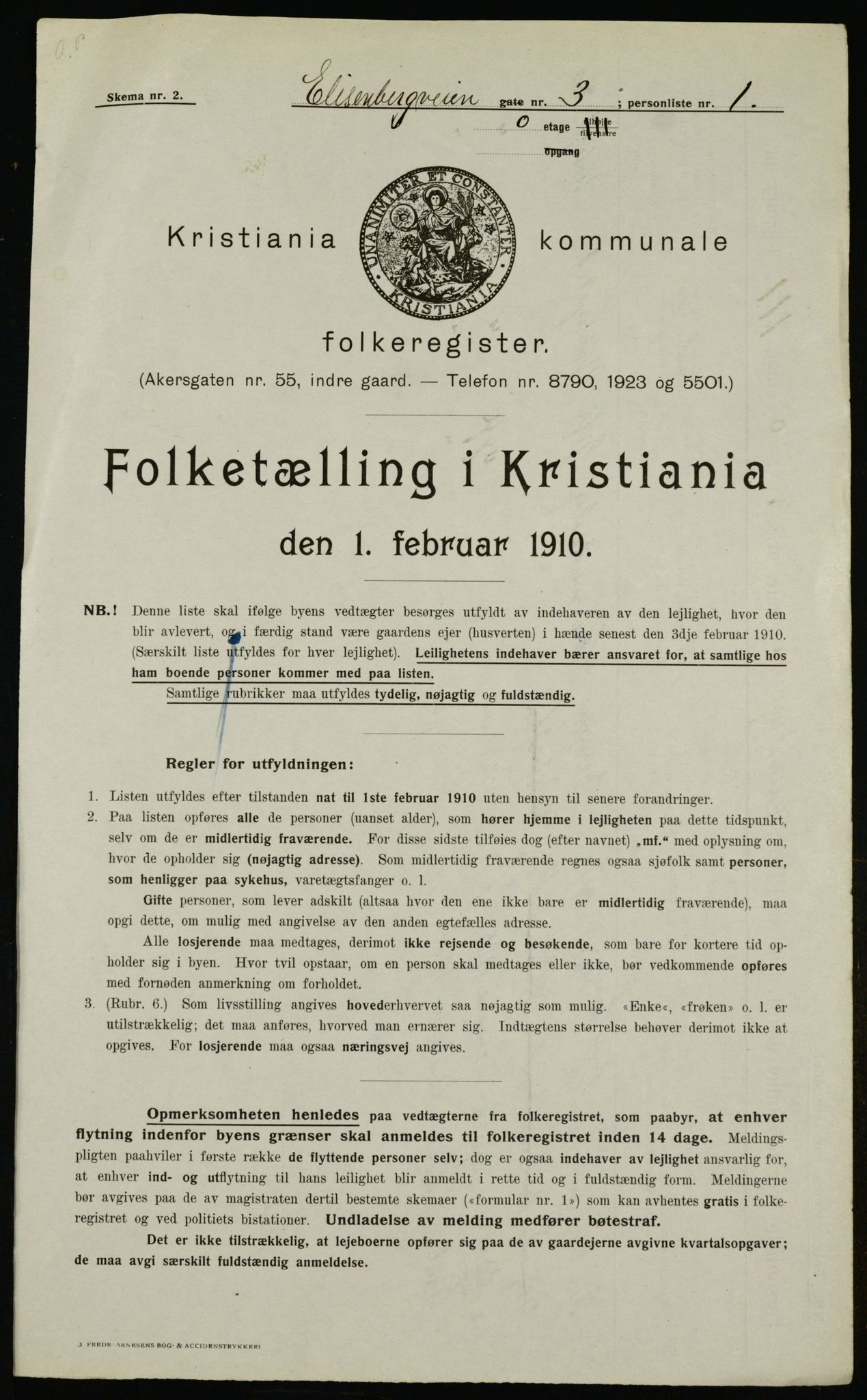 OBA, Municipal Census 1910 for Kristiania, 1910, p. 18687