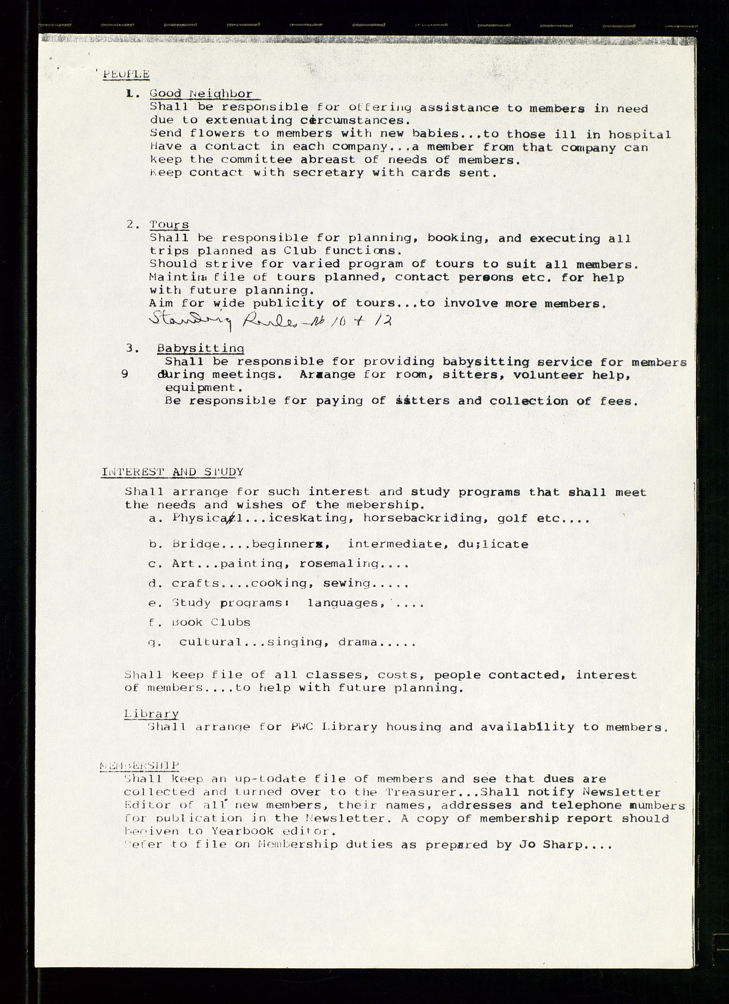 PA 1547 - Petroleum Wives Club, AV/SAST-A-101974/D/Da/L0001: President's file, 1975-1980