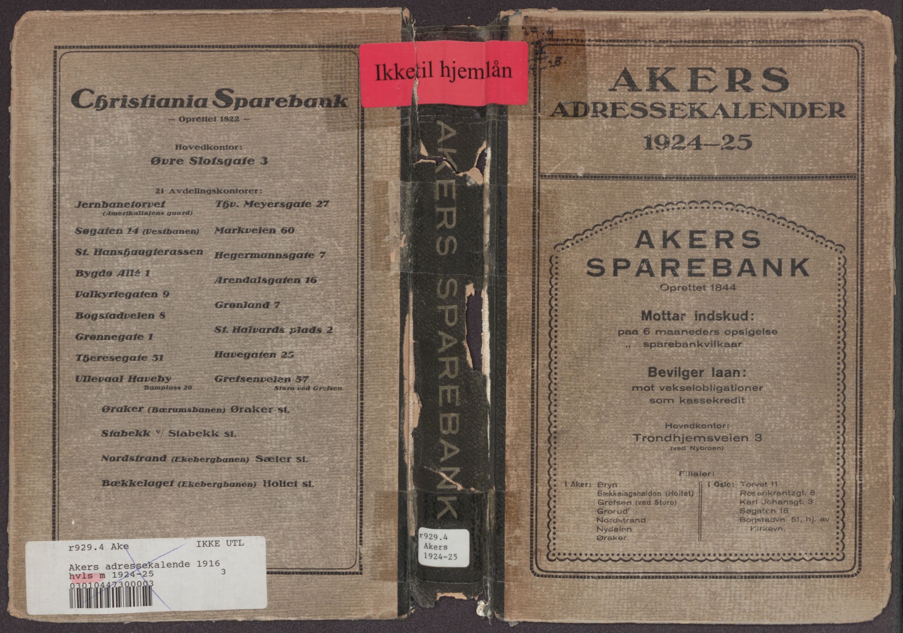 Aker adressebok/adressekalender, PUBL/001/A/003: Akers adressekalender, 1924-1925