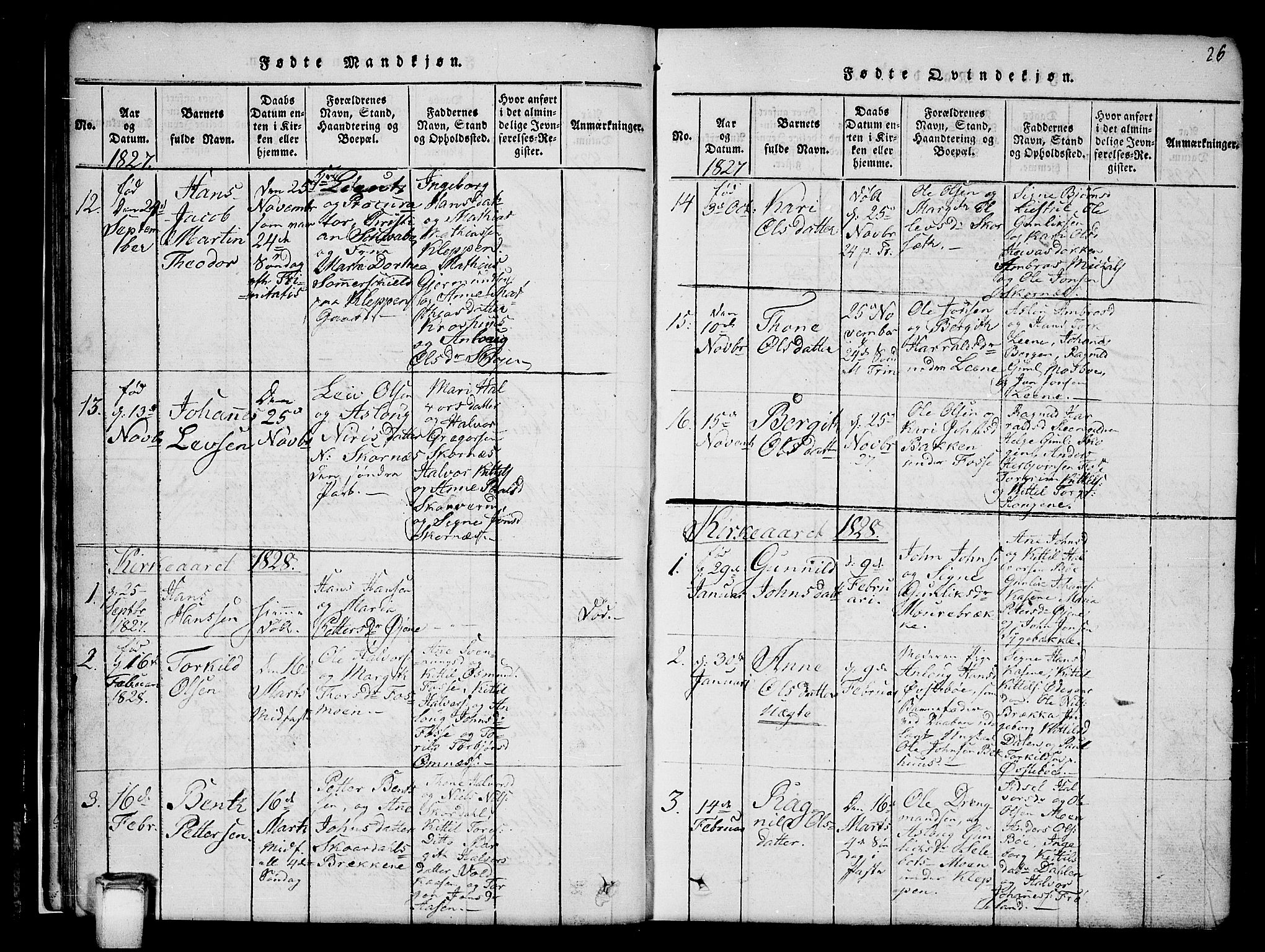 Hjartdal kirkebøker, SAKO/A-270/G/Gb/L0001: Parish register (copy) no. II 1, 1815-1842, p. 26