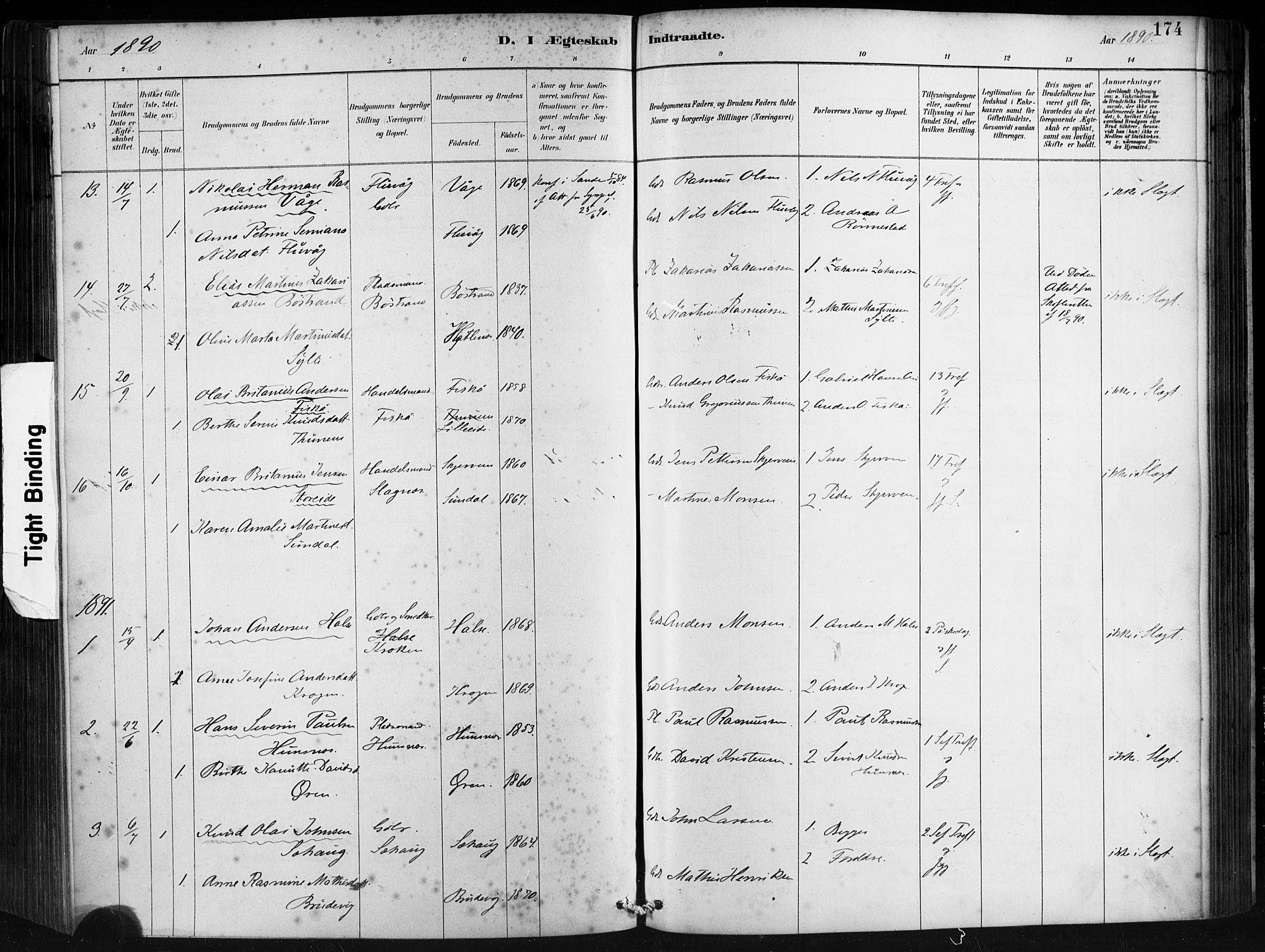 Ministerialprotokoller, klokkerbøker og fødselsregistre - Møre og Romsdal, AV/SAT-A-1454/501/L0008: Parish register (official) no. 501A08, 1885-1901, p. 174