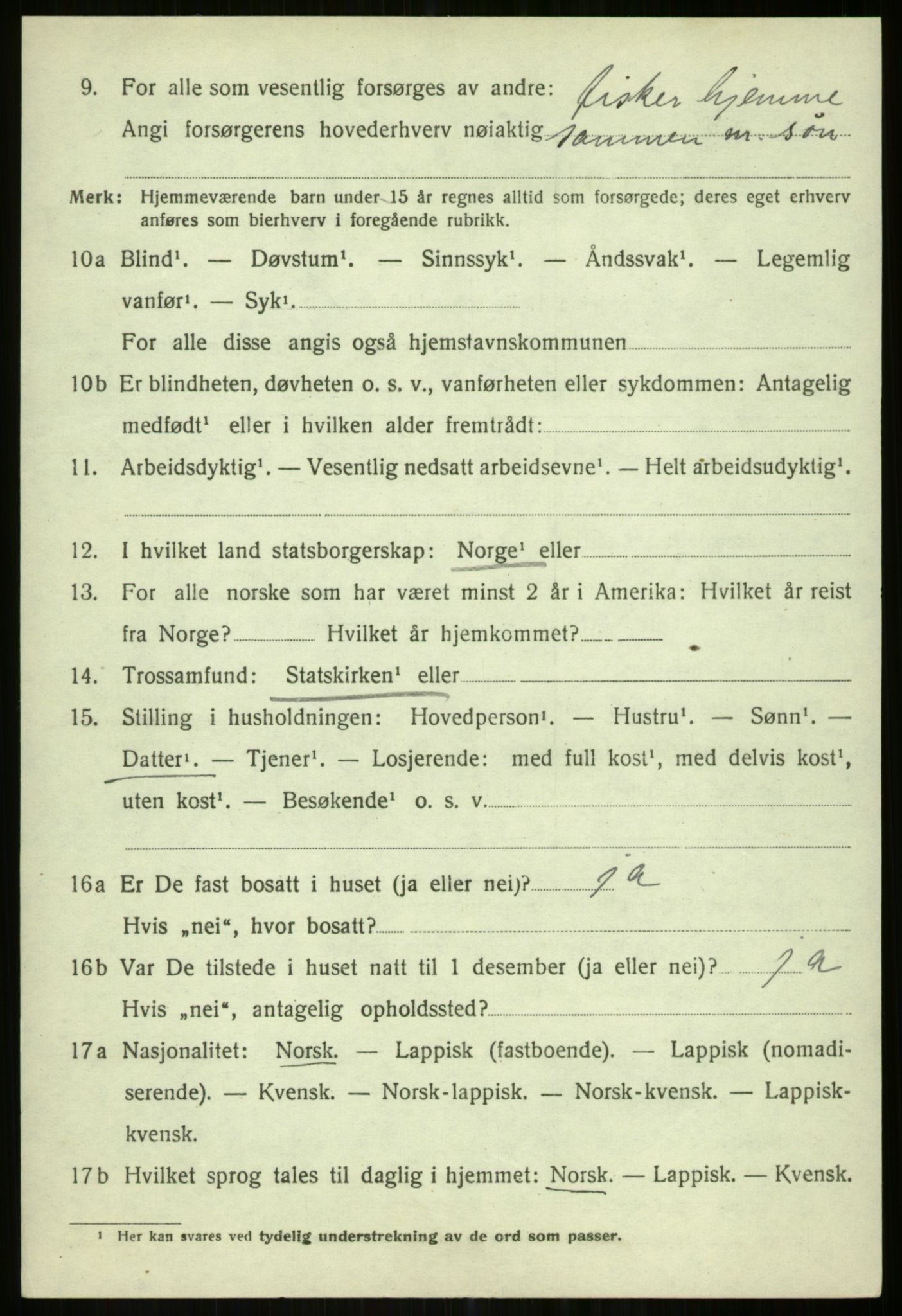 SATØ, 1920 census for Karlsøy, 1920, p. 5246