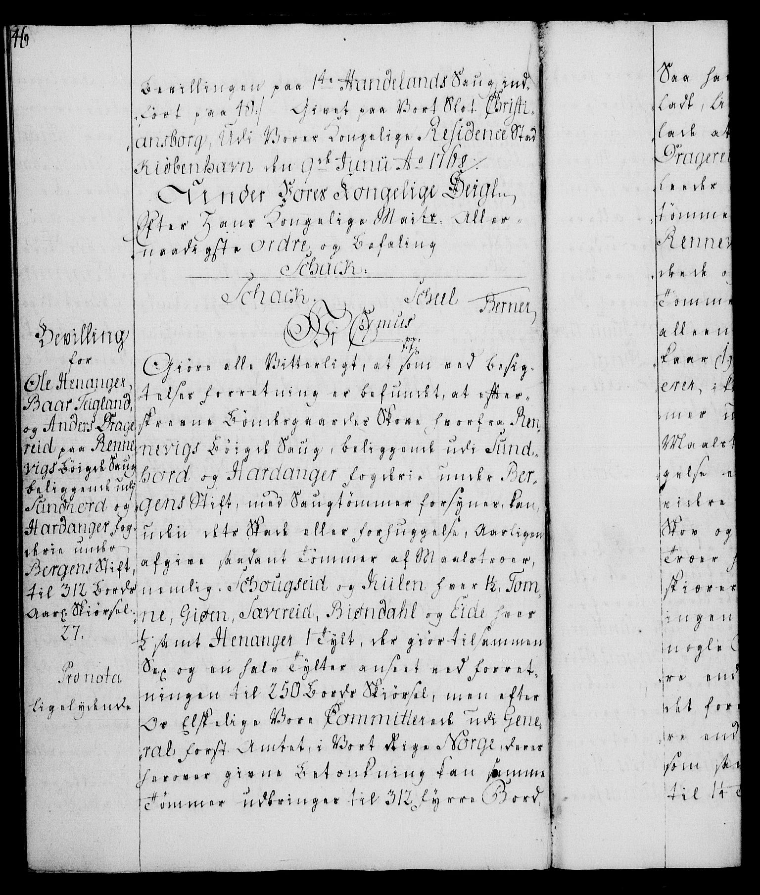 Rentekammeret, Kammerkanselliet, AV/RA-EA-3111/G/Gg/Gga/L0008: Norsk ekspedisjonsprotokoll med register (merket RK 53.8), 1768-1771, p. 46