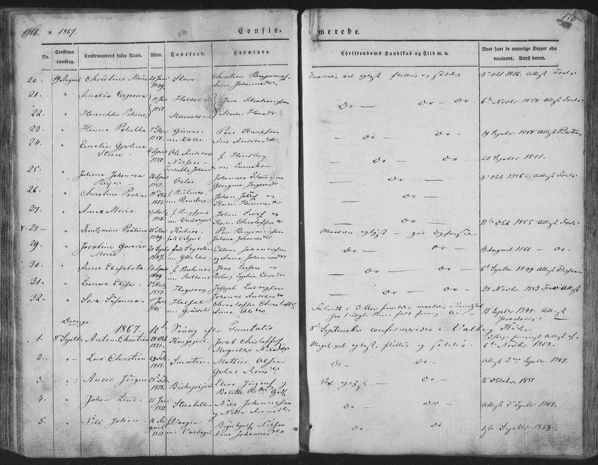 Ministerialprotokoller, klokkerbøker og fødselsregistre - Nordland, AV/SAT-A-1459/880/L1131: Parish register (official) no. 880A05, 1844-1868, p. 176