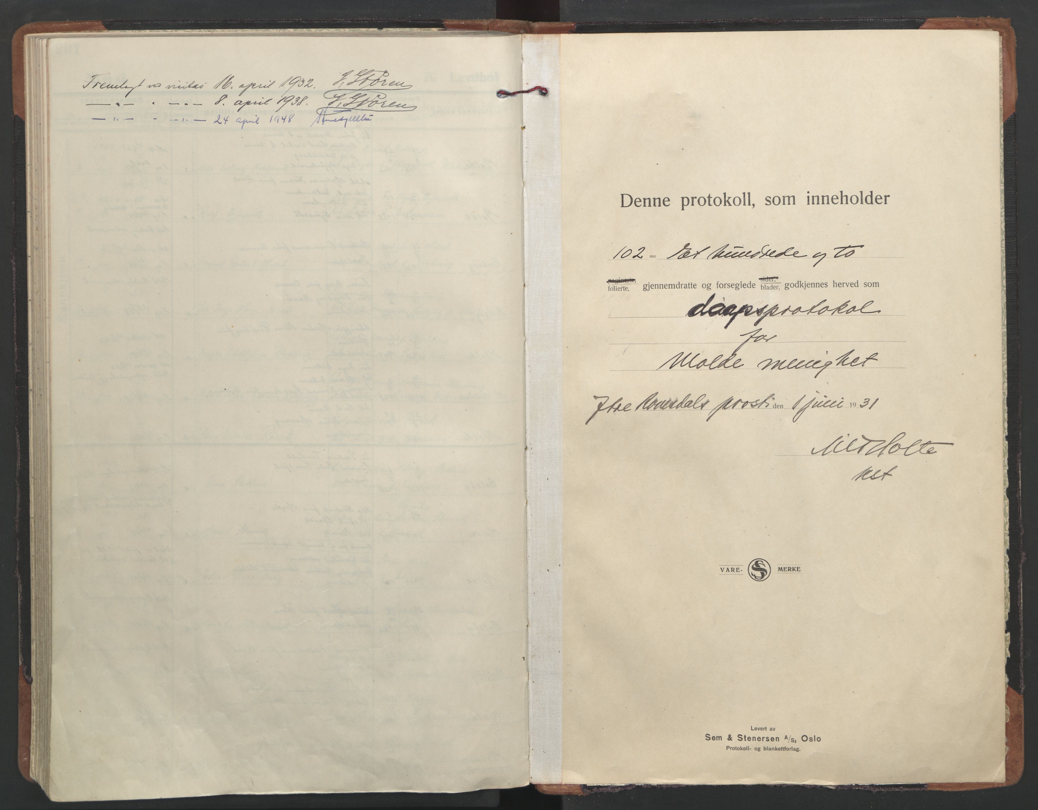 Ministerialprotokoller, klokkerbøker og fødselsregistre - Møre og Romsdal, SAT/A-1454/558/L0699: Parish register (official) no. 558A13, 1930-1948