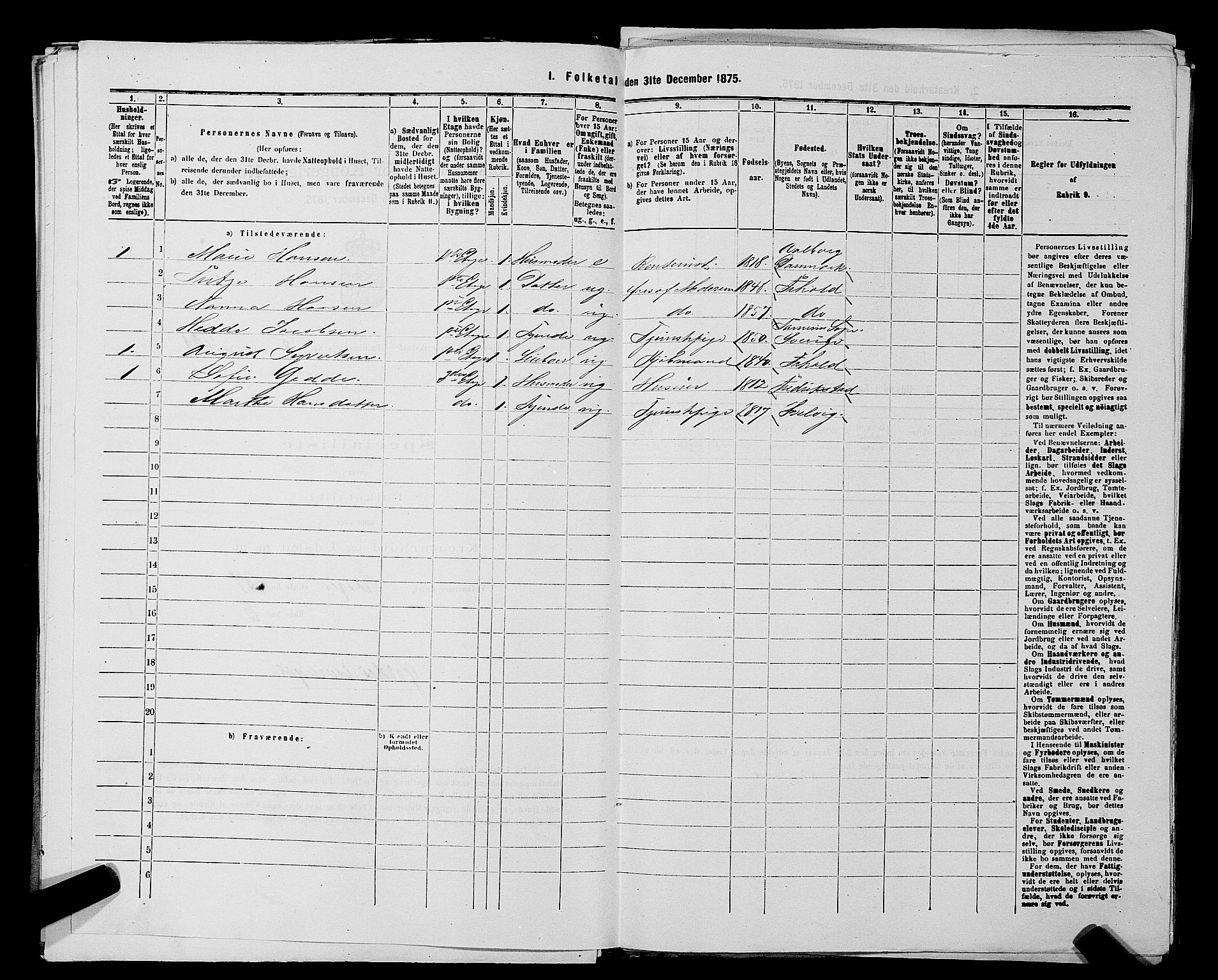 RA, 1875 census for 0101P Fredrikshald, 1875, p. 534