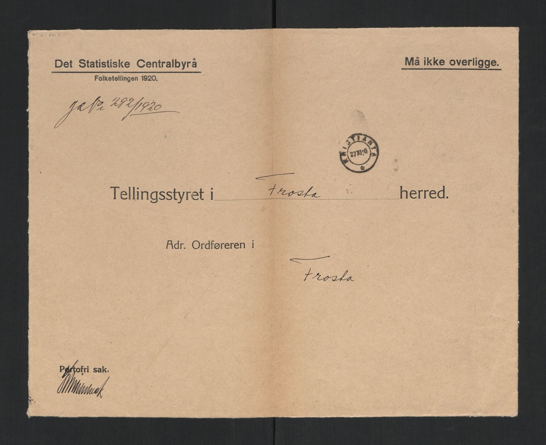 SAT, 1920 census for Frosta, 1920, p. 5