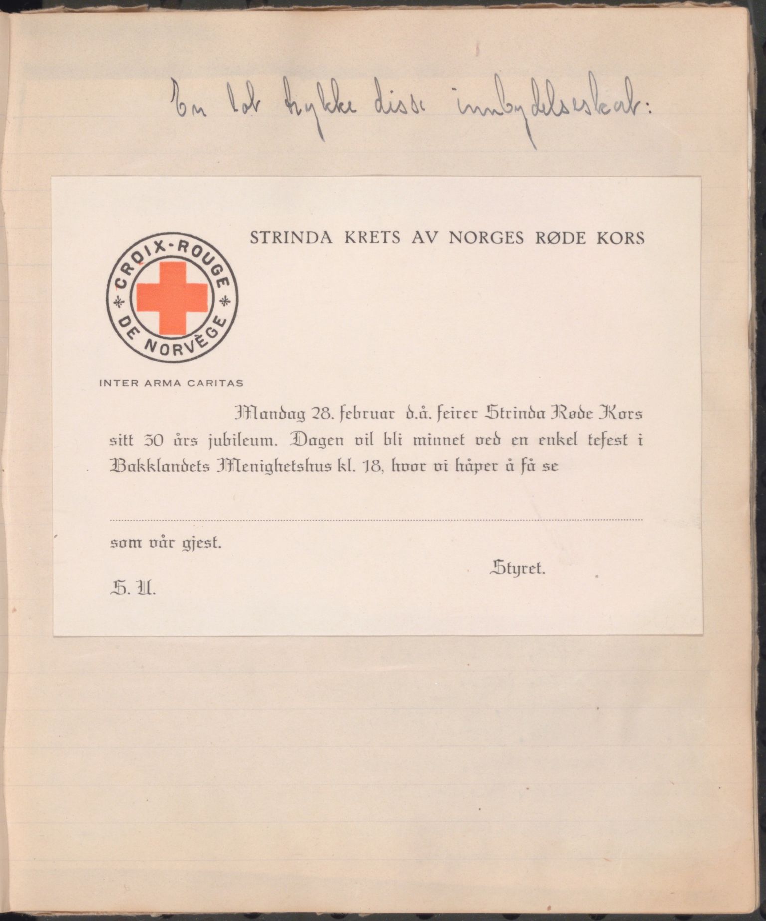 Trondheim Røde Kors, TRKO/PA-1204/A/Ab/L0004: Dagbok for Strinda Røde Kors, 1926-1952, p. 323