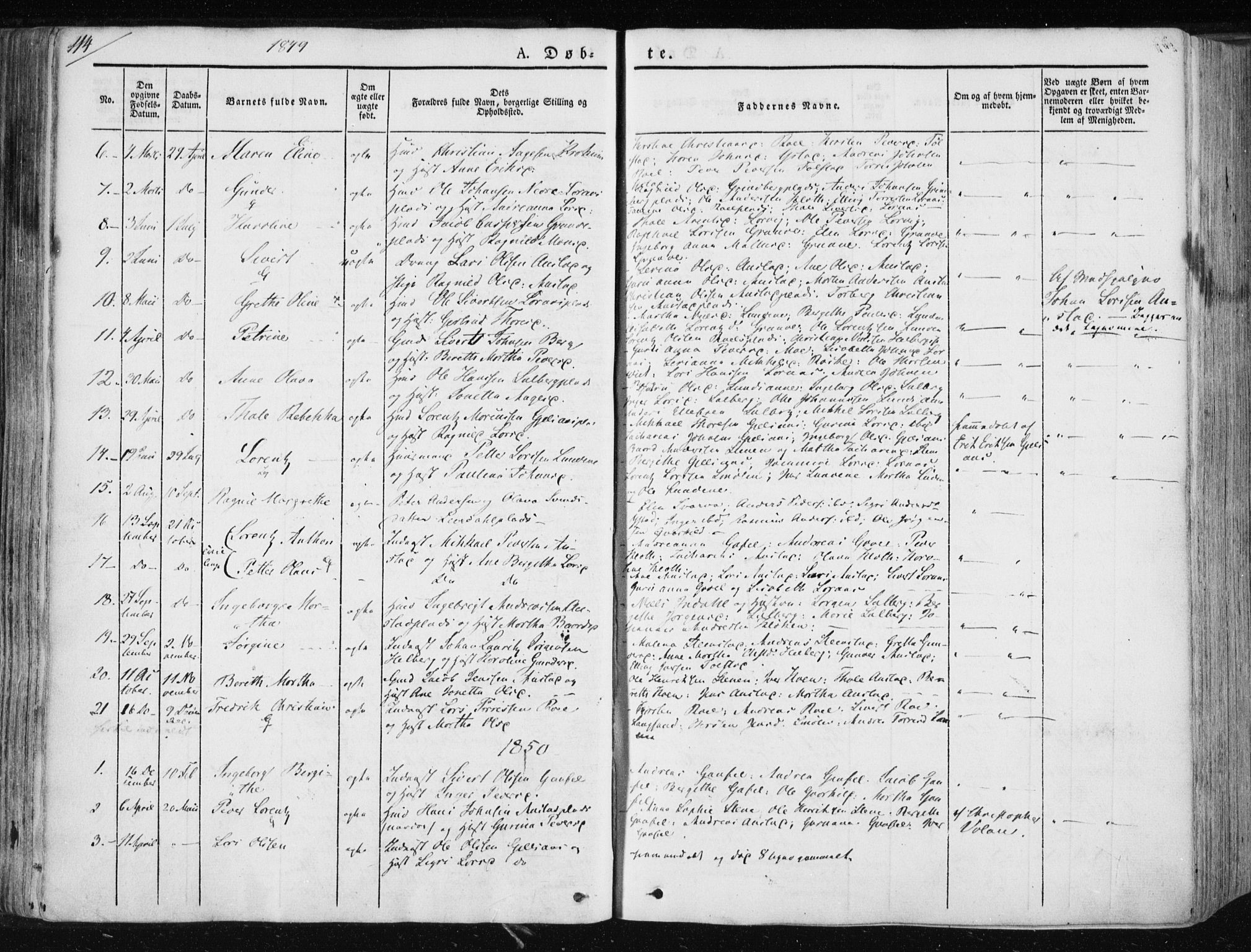 Ministerialprotokoller, klokkerbøker og fødselsregistre - Nord-Trøndelag, SAT/A-1458/730/L0280: Parish register (official) no. 730A07 /2, 1840-1854, p. 114