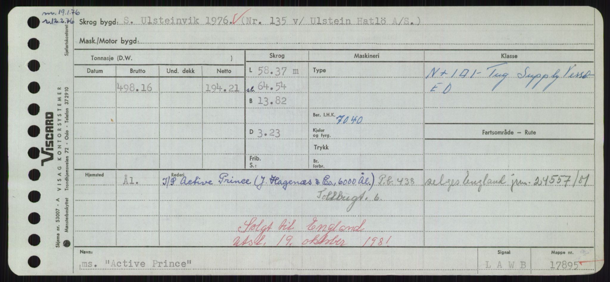 Sjøfartsdirektoratet med forløpere, Skipsmålingen, RA/S-1627/H/Hd/L0001: Fartøy, A-Anv, p. 51