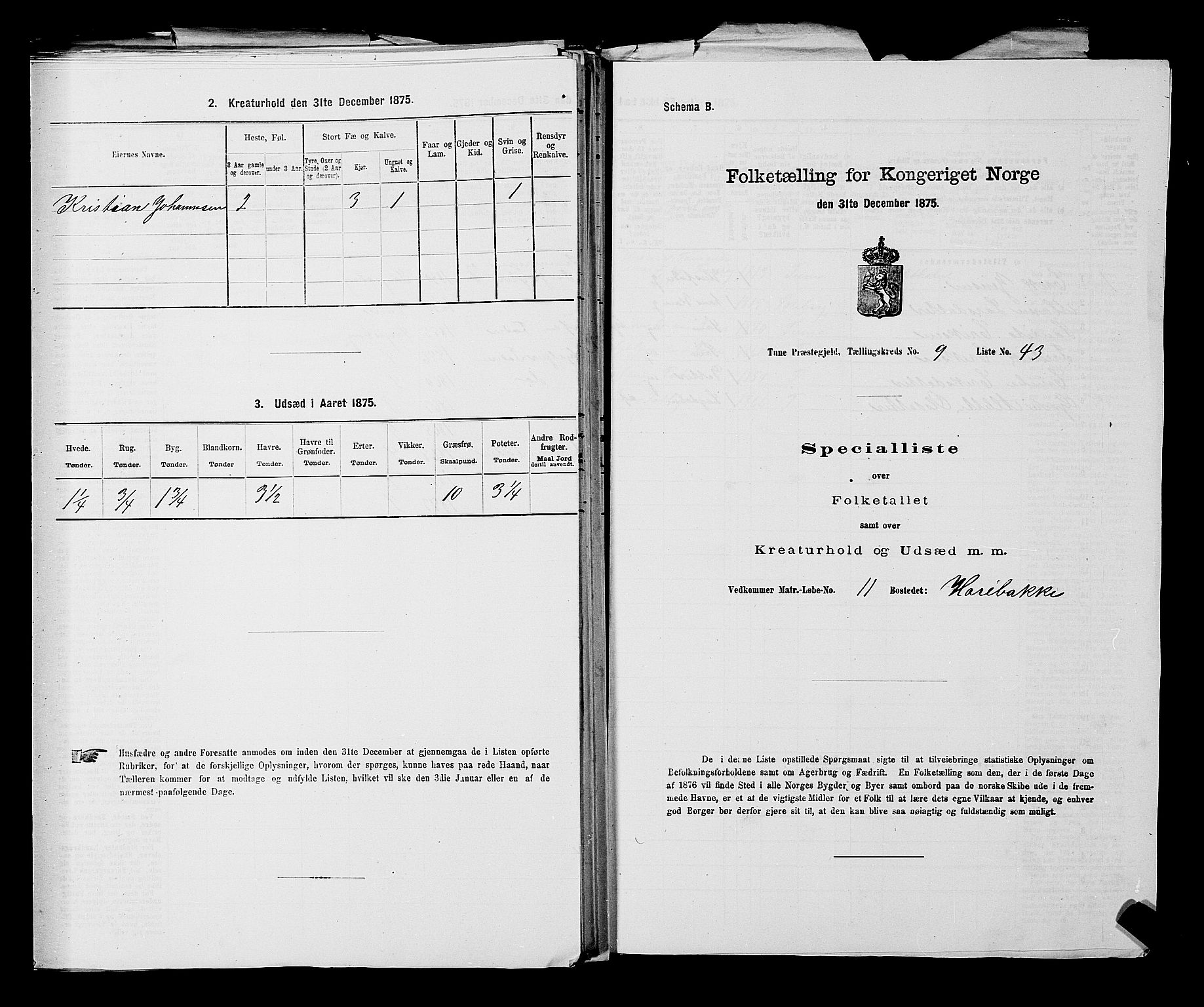 RA, 1875 census for 0130P Tune, 1875, p. 1639