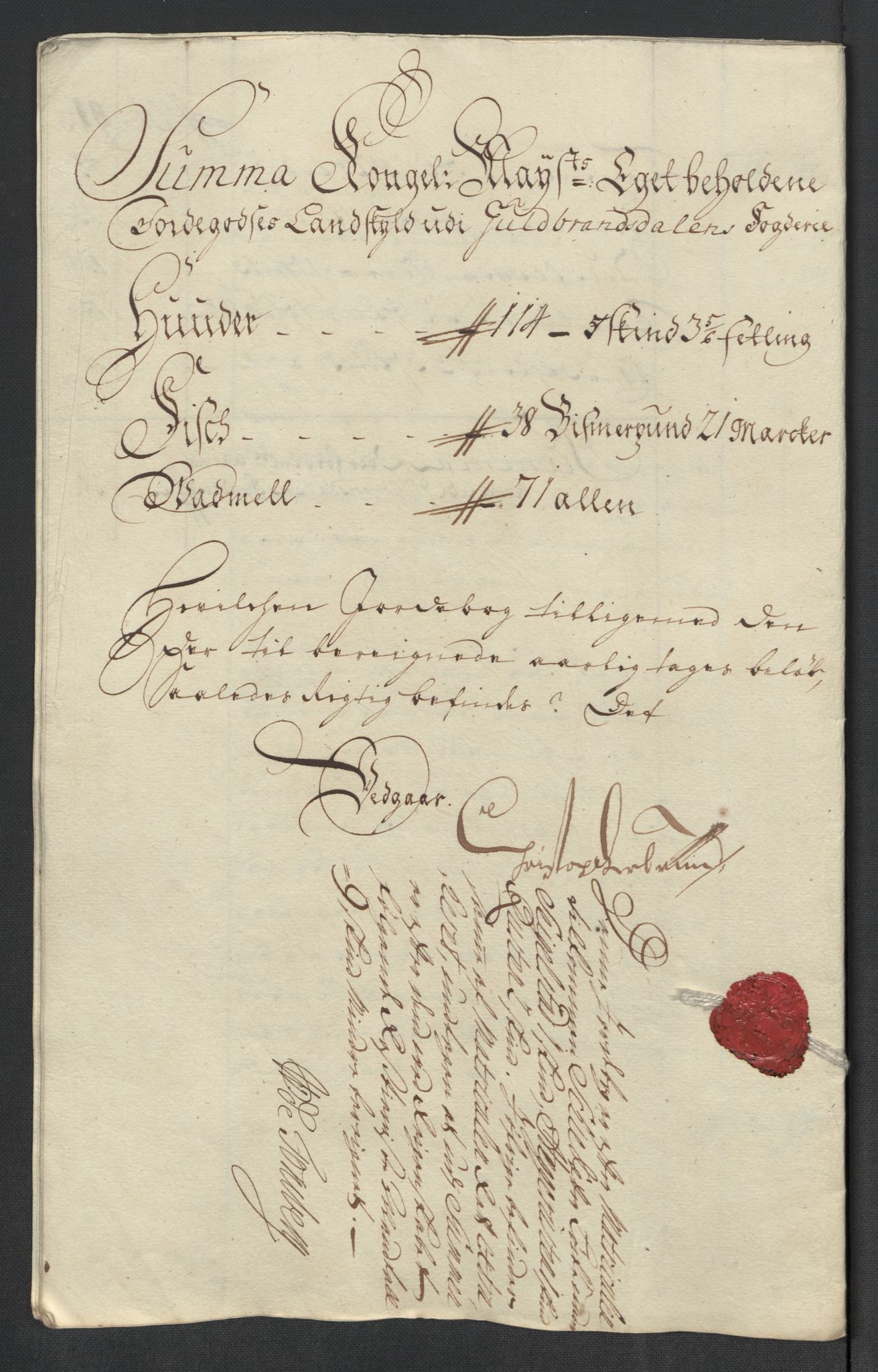 Rentekammeret inntil 1814, Reviderte regnskaper, Fogderegnskap, AV/RA-EA-4092/R17/L1184: Fogderegnskap Gudbrandsdal, 1715, p. 122