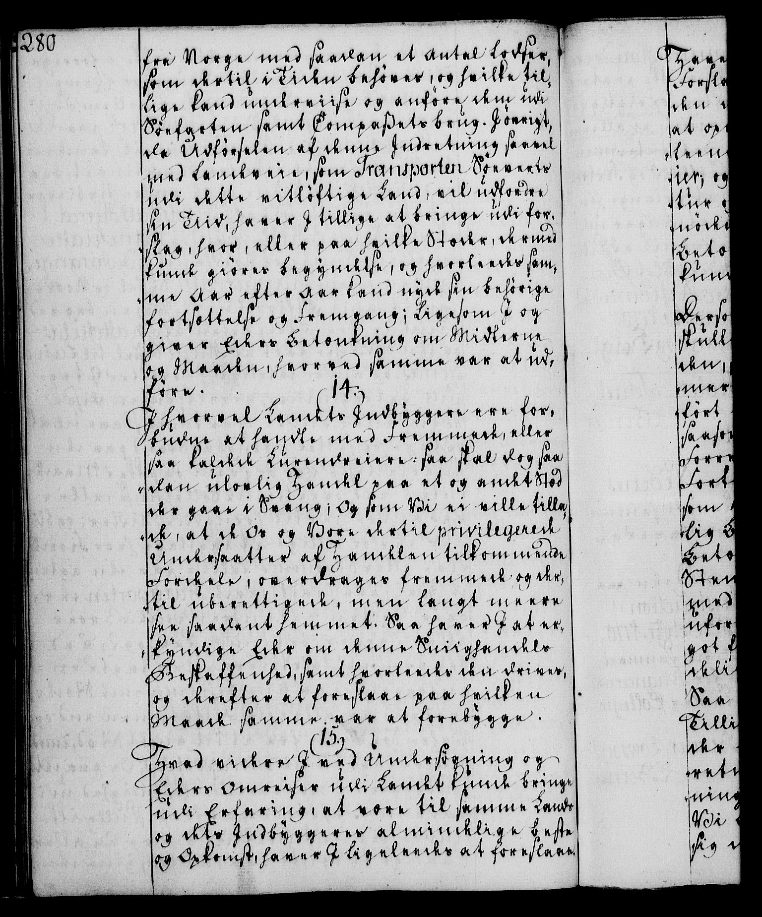 Rentekammeret, Kammerkanselliet, RA/EA-3111/G/Gg/Ggi/L0003: Norsk instruksjonsprotokoll med register (merket RK 53.36), 1751-1775, p. 280