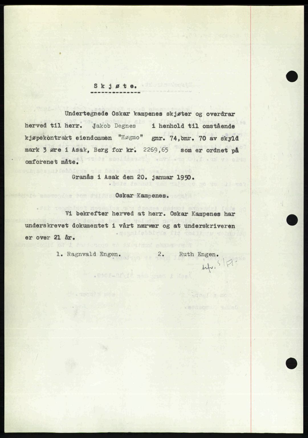 Idd og Marker sorenskriveri, AV/SAO-A-10283/G/Gb/Gbb/L0013: Mortgage book no. A13, 1949-1950, Diary no: : 131/1950