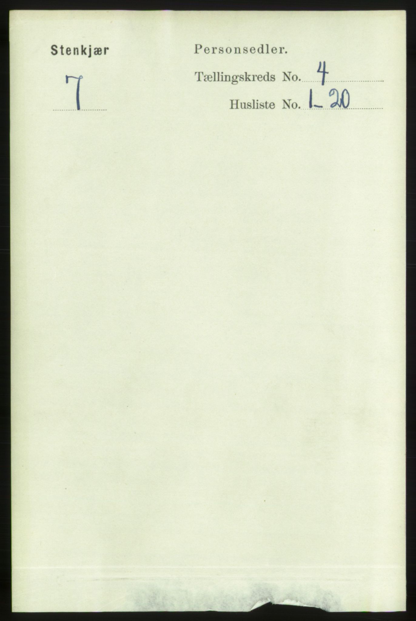 RA, 1891 census for 1702 Steinkjer, 1891, p. 1263