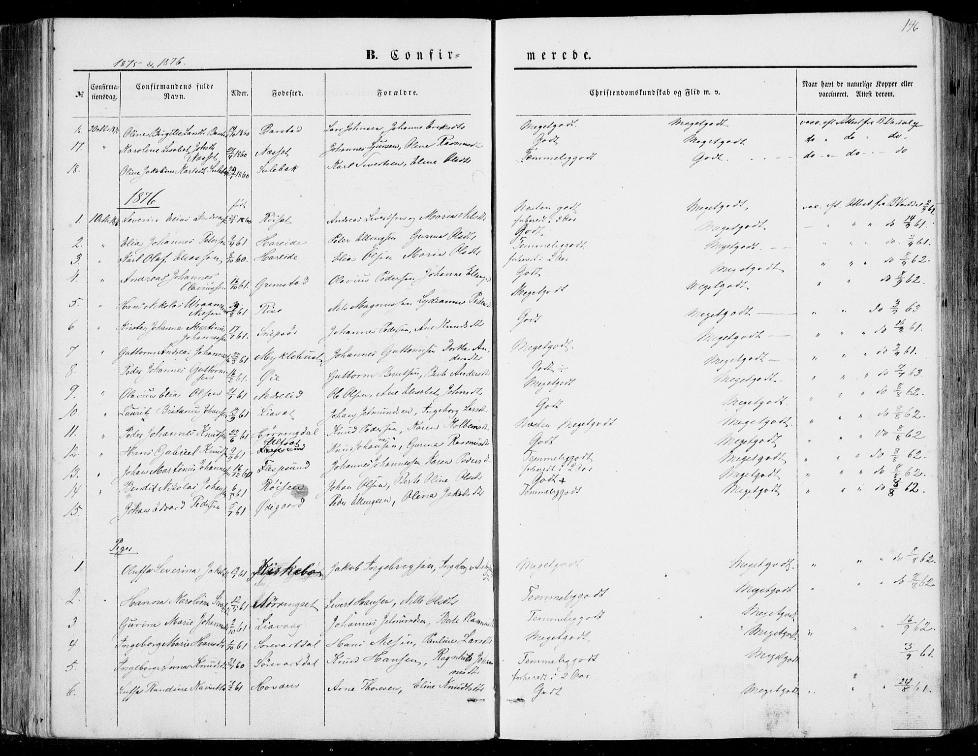 Ministerialprotokoller, klokkerbøker og fødselsregistre - Møre og Romsdal, SAT/A-1454/510/L0121: Parish register (official) no. 510A01, 1848-1877, p. 146