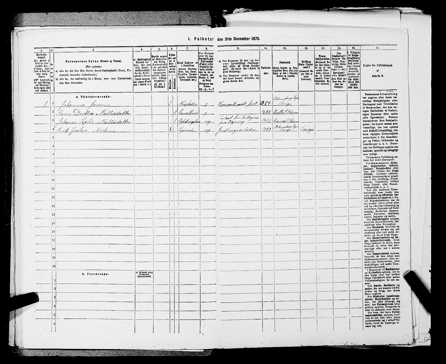 SAKO, 1875 census for 0727P Hedrum, 1875, p. 835