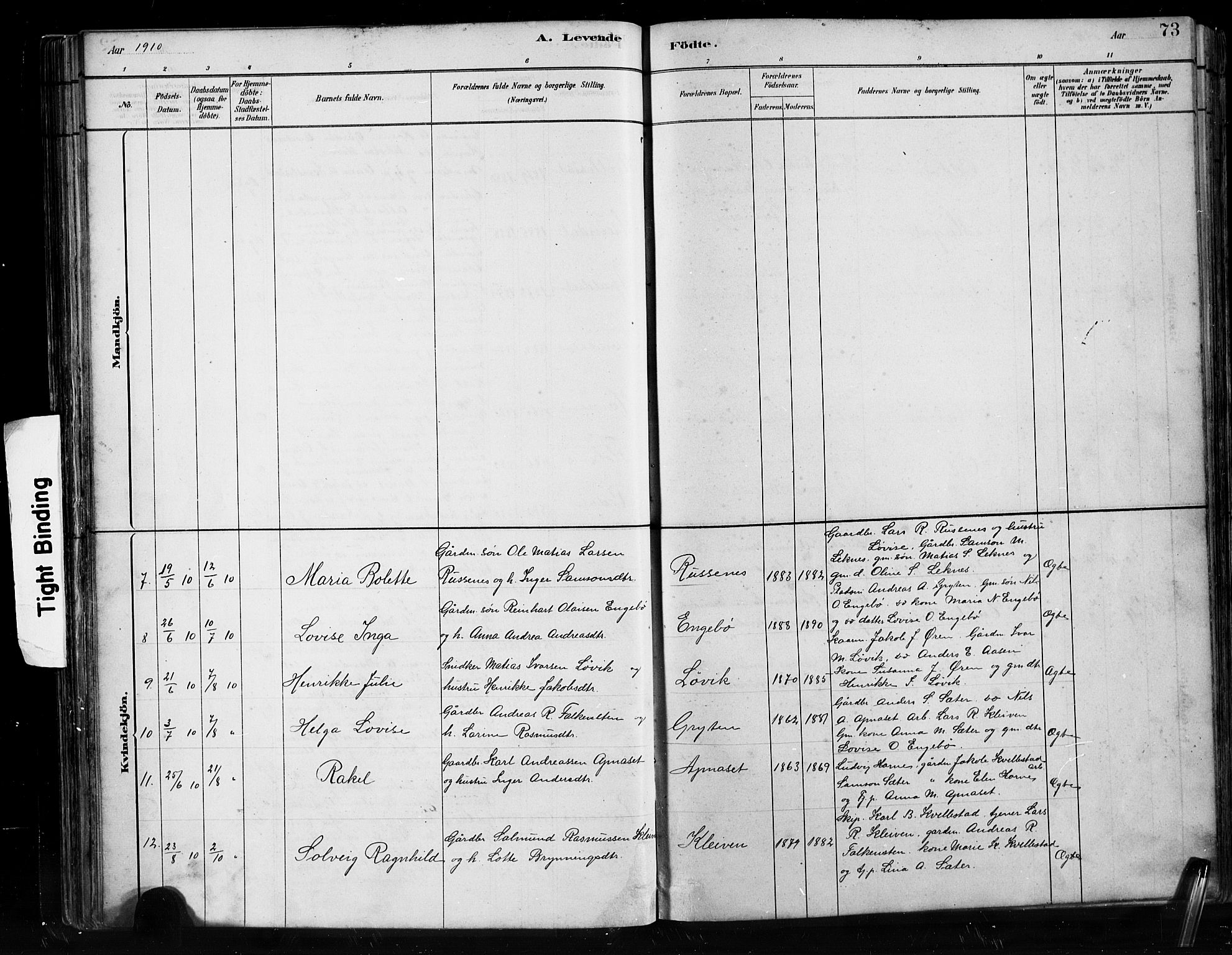 Førde sokneprestembete, SAB/A-79901/H/Hab/Habe/L0001: Parish register (copy) no. E 1, 1881-1920, p. 73
