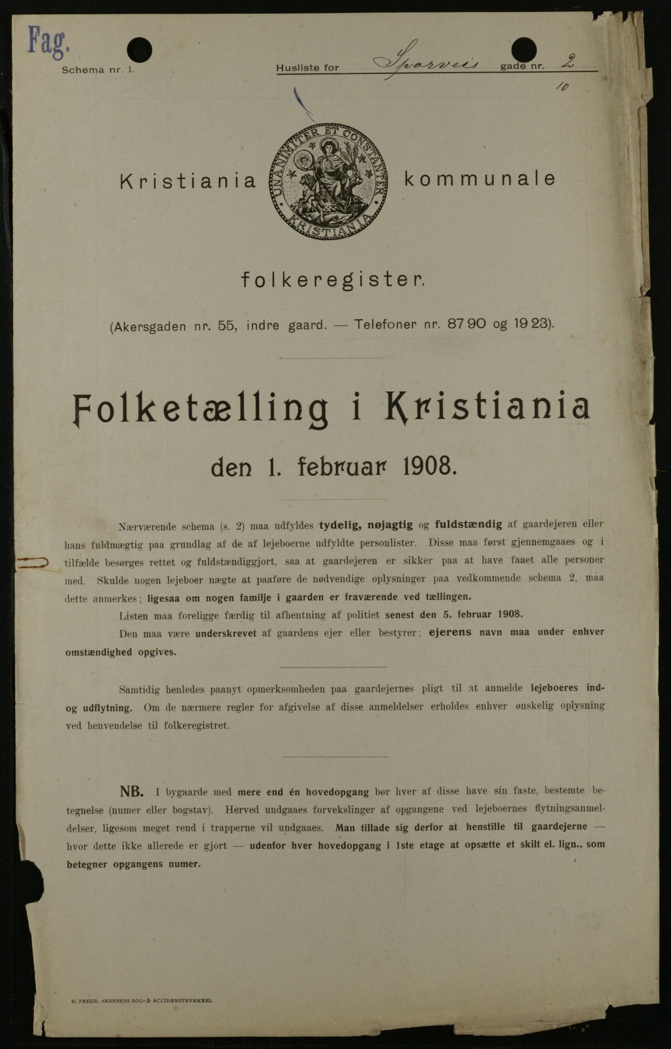 OBA, Municipal Census 1908 for Kristiania, 1908, p. 90336