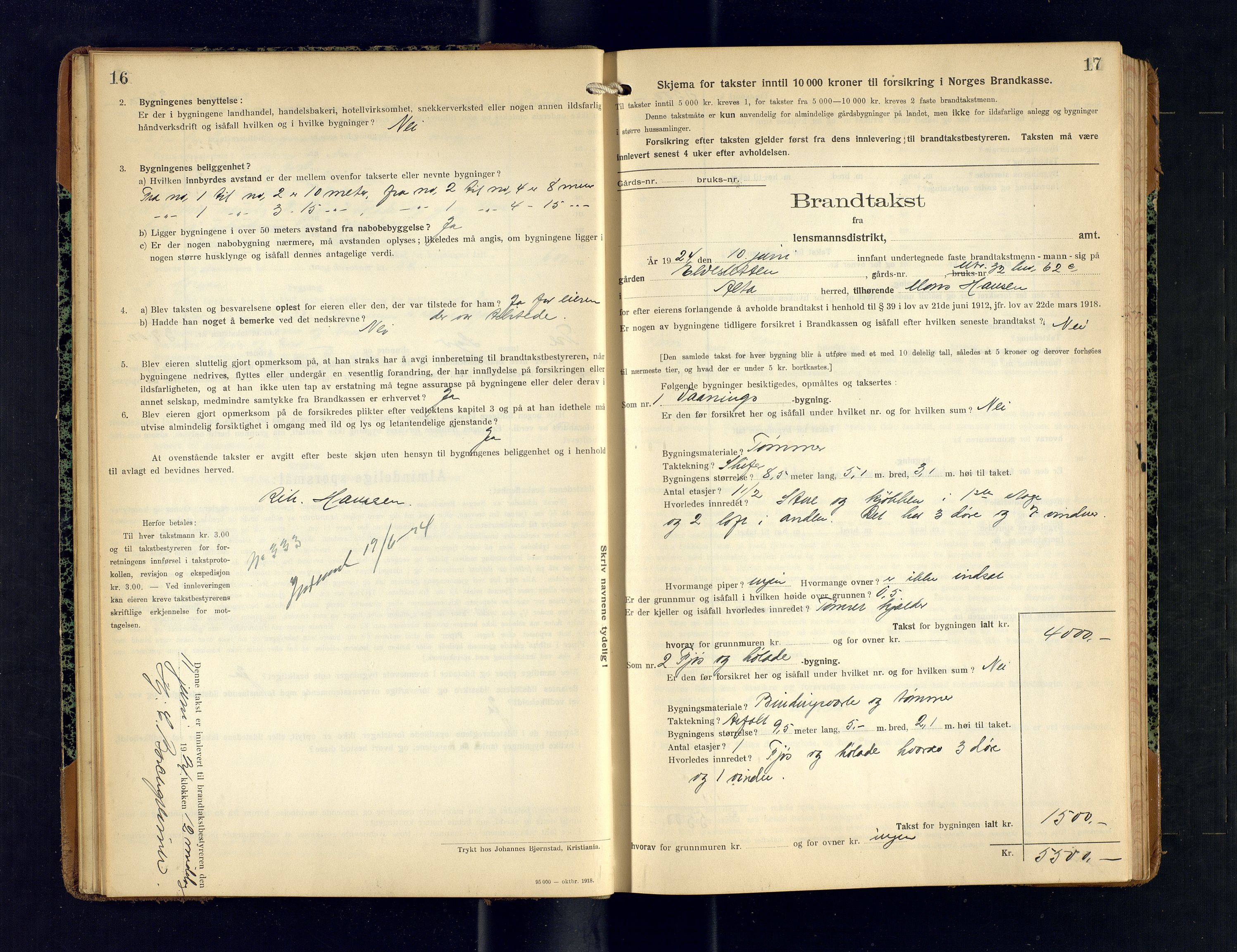 Alta lensmannskontor, AV/SATØ-S-1165/O/Ob/L0175: Branntakstprotokoll, 1924-1928, p. 16-17