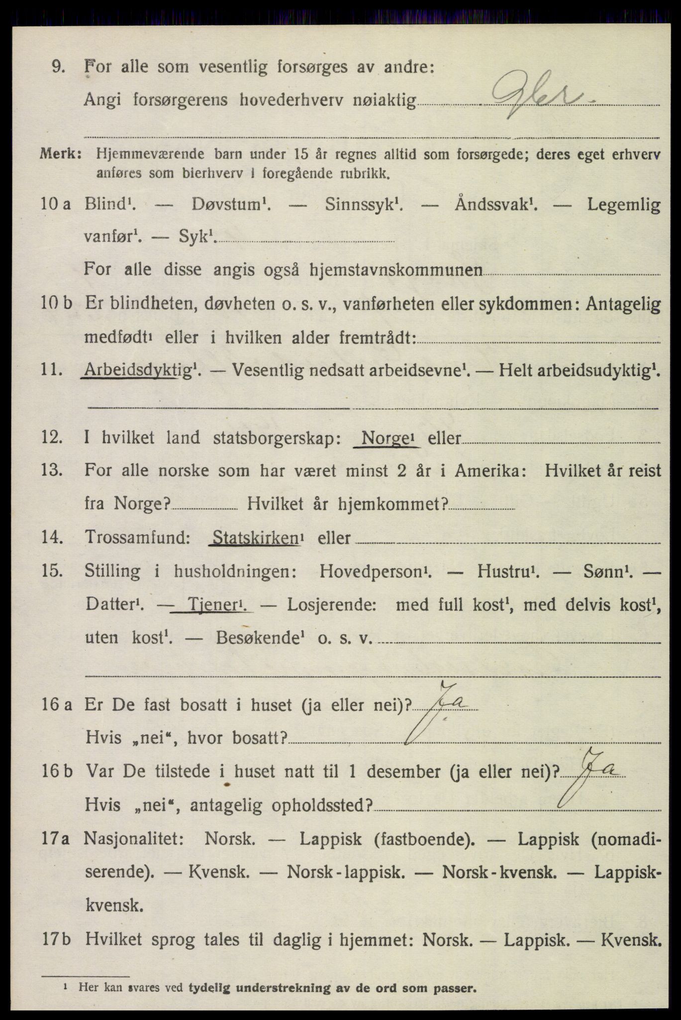 SAT, 1920 census for Skogn, 1920, p. 5848