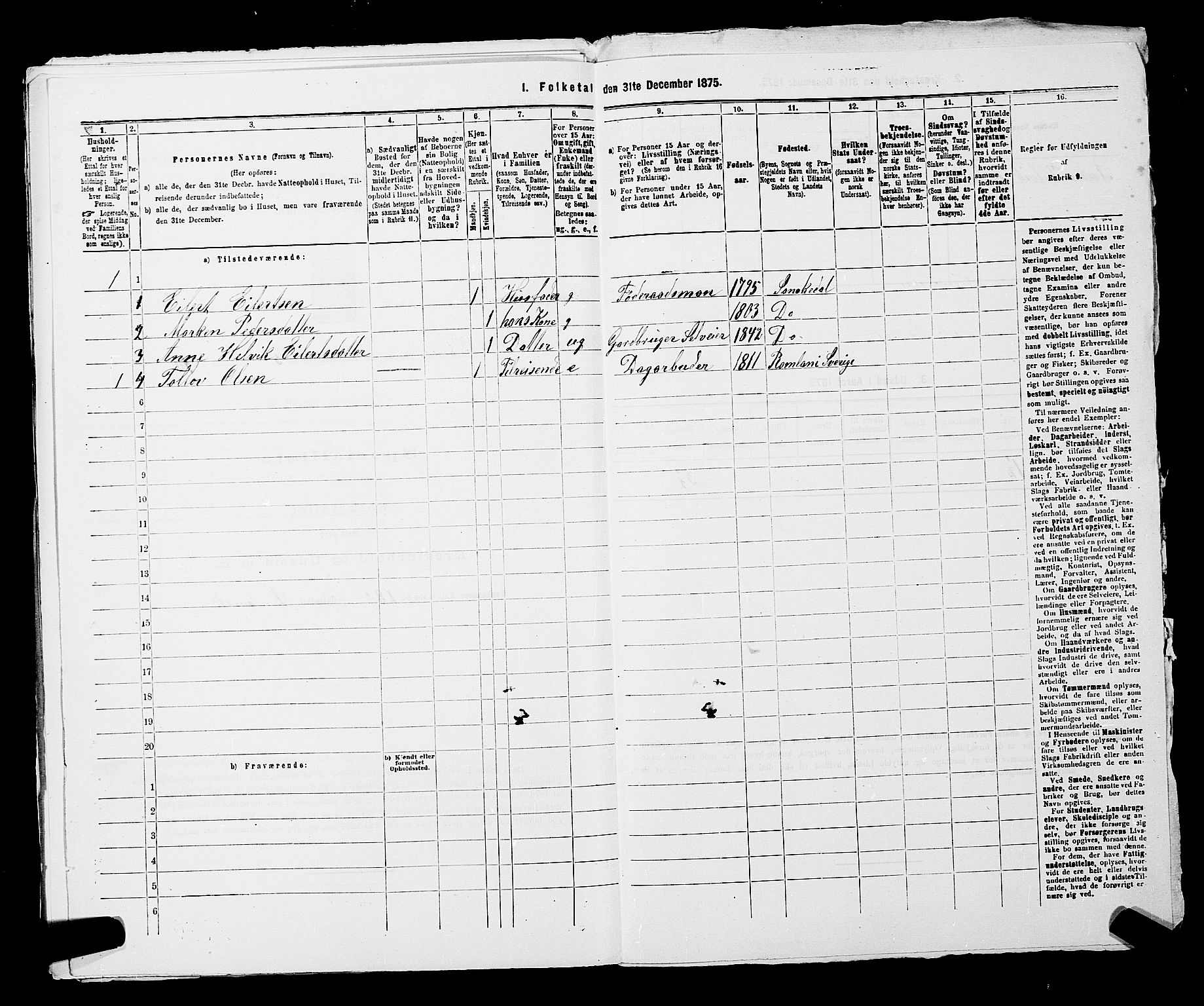 SAKO, 1875 census for 0816P Sannidal, 1875, p. 245