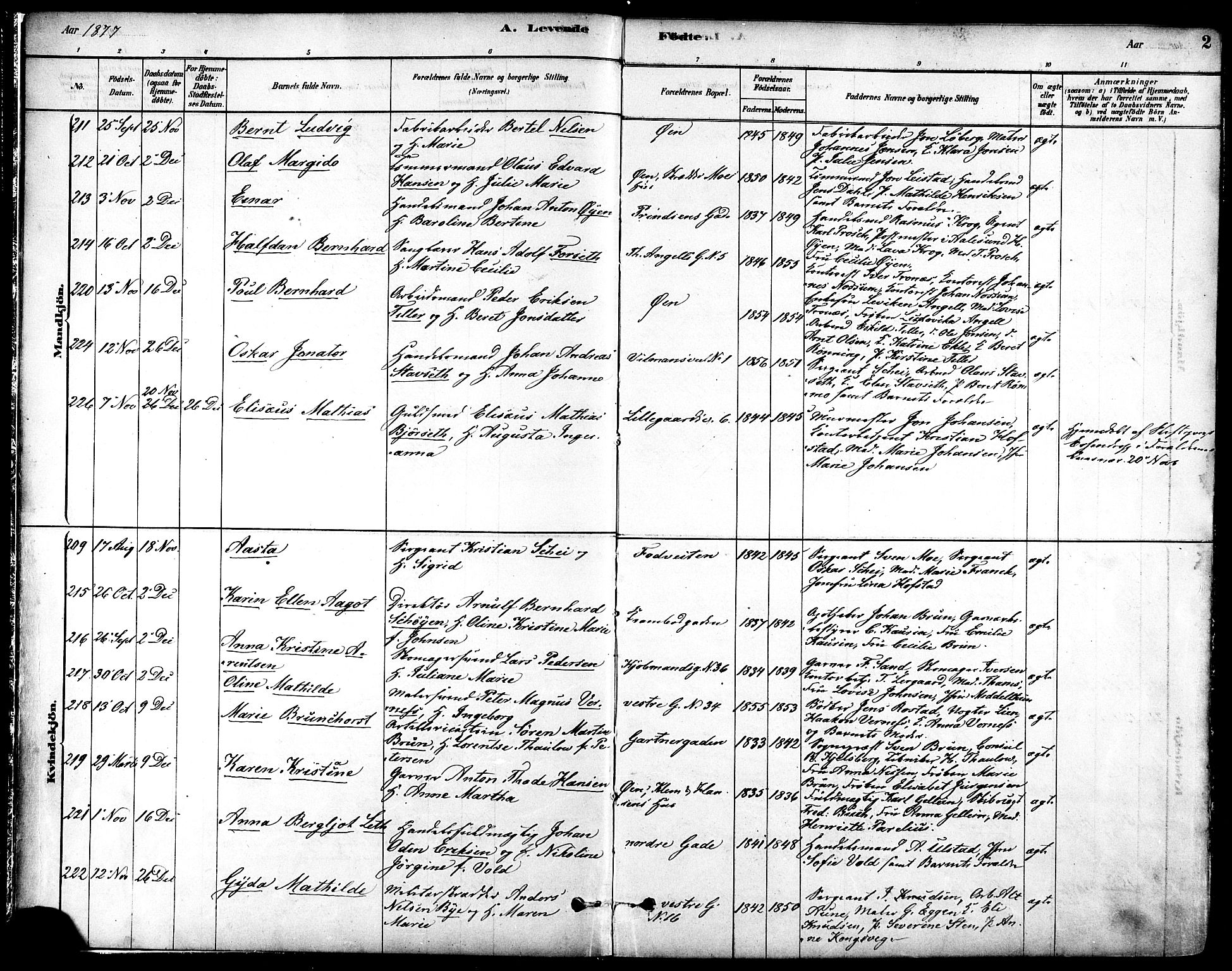 Ministerialprotokoller, klokkerbøker og fødselsregistre - Sør-Trøndelag, AV/SAT-A-1456/601/L0057: Parish register (official) no. 601A25, 1877-1891, p. 2