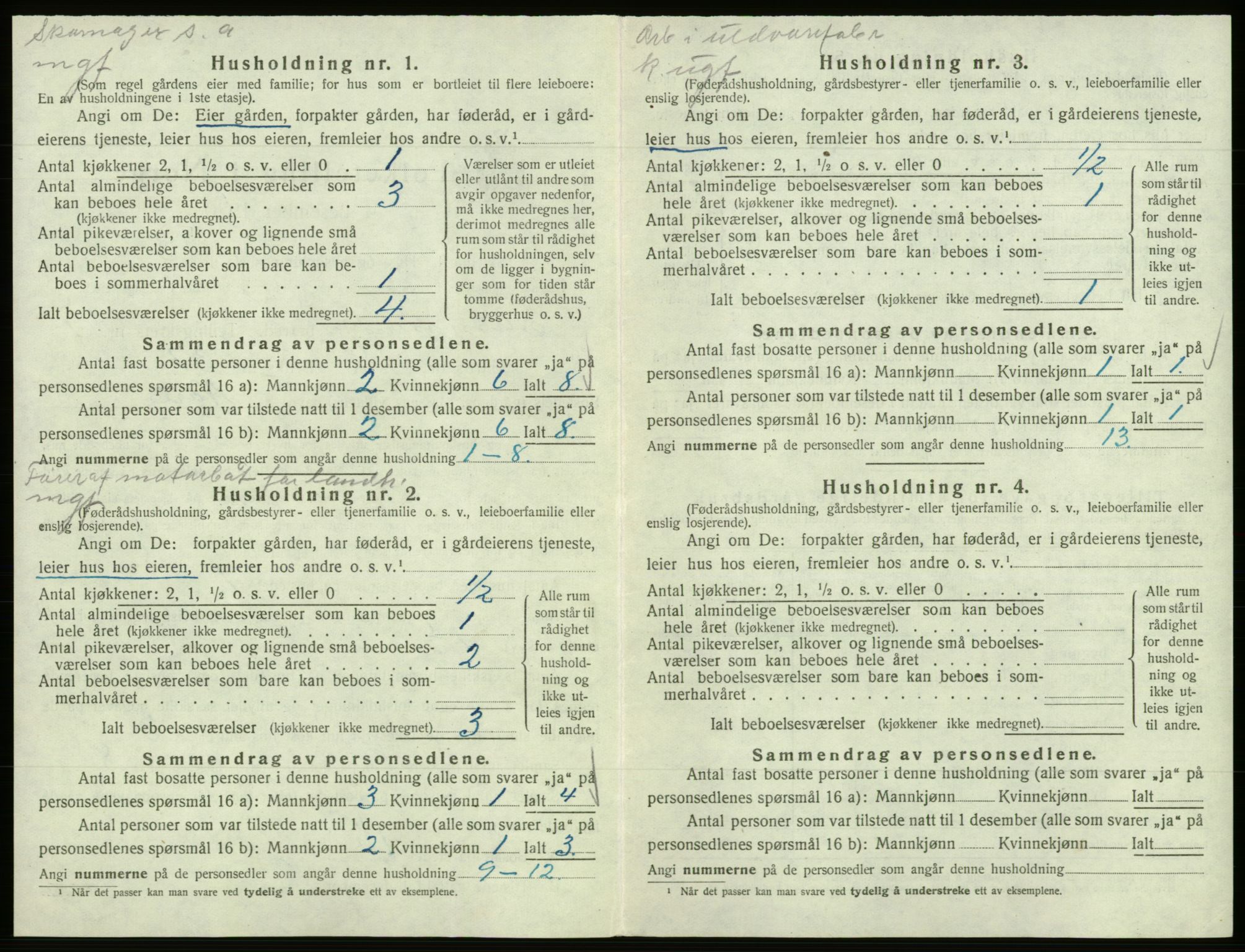 SAB, 1920 census for Samnanger, 1920, p. 401