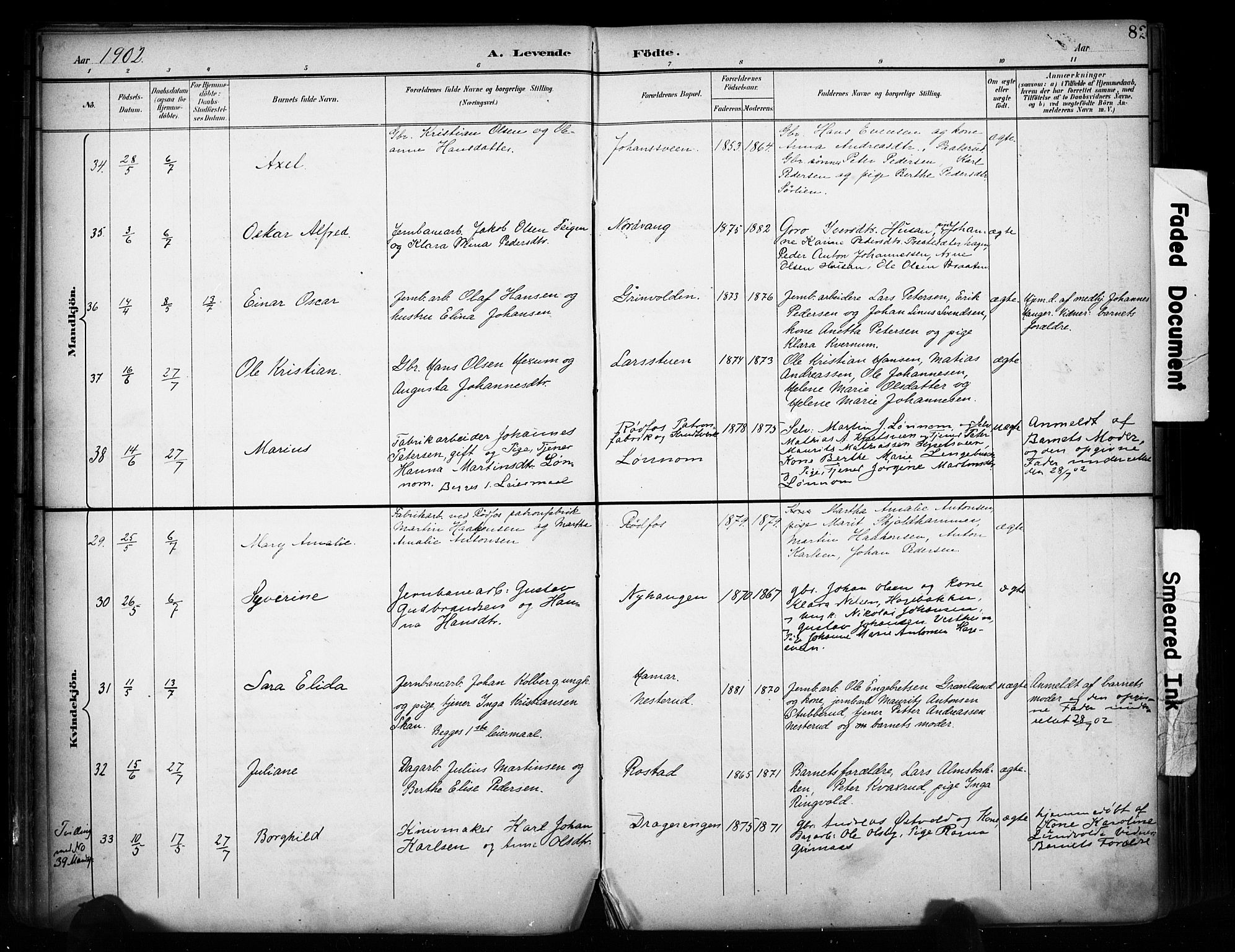 Vestre Toten prestekontor, SAH/PREST-108/H/Ha/Haa/L0011: Parish register (official) no. 11, 1895-1906, p. 82