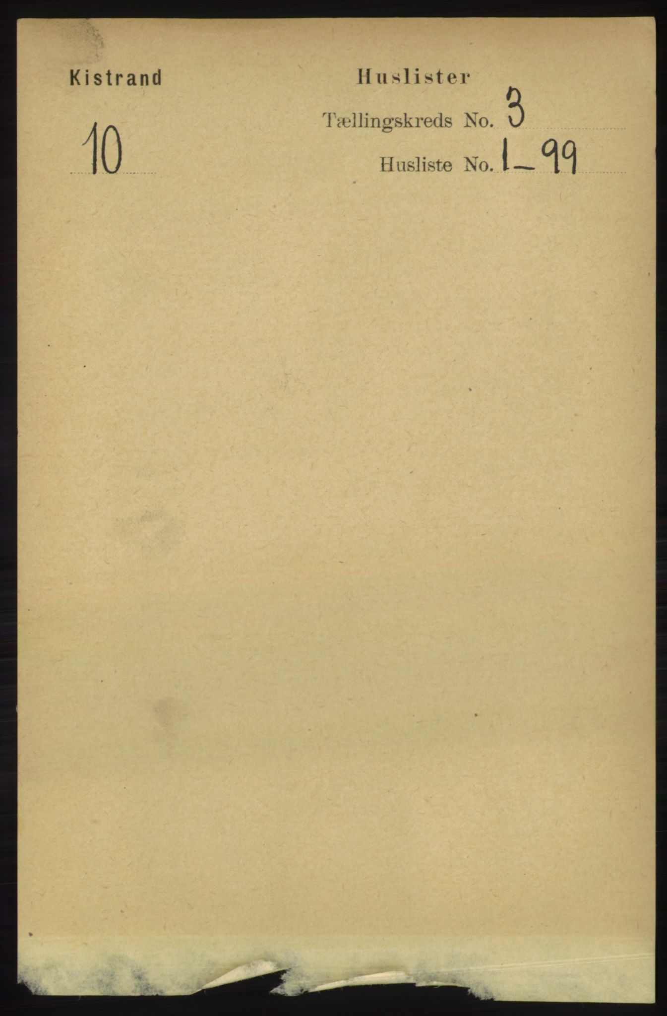 RA, 1891 census for 2020 Kistrand, 1891, p. 1169