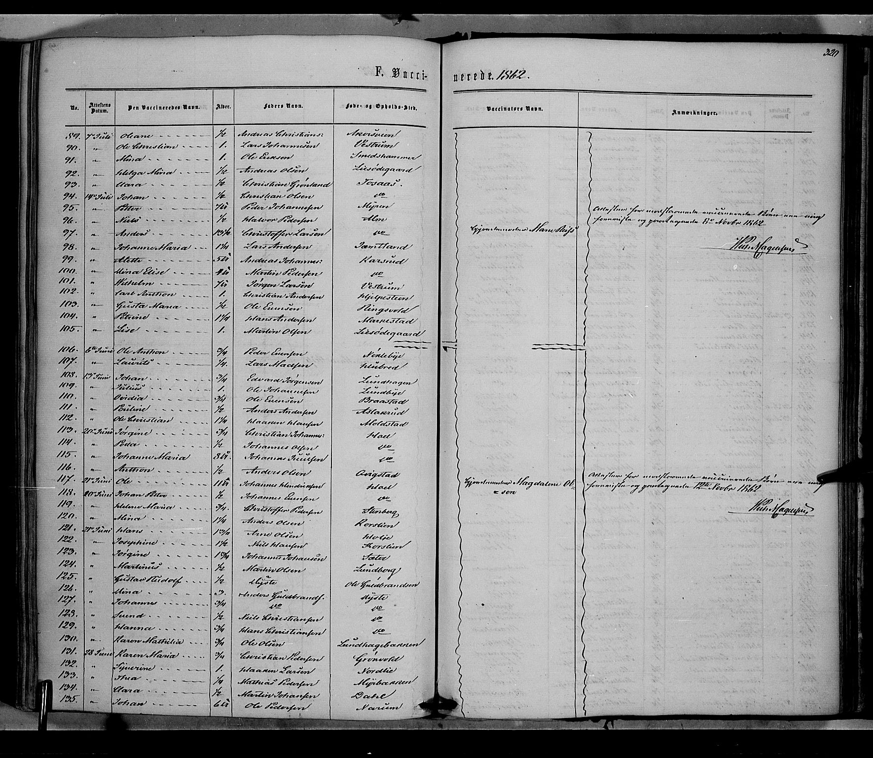 Vestre Toten prestekontor, SAH/PREST-108/H/Ha/Haa/L0007: Parish register (official) no. 7, 1862-1869, p. 320