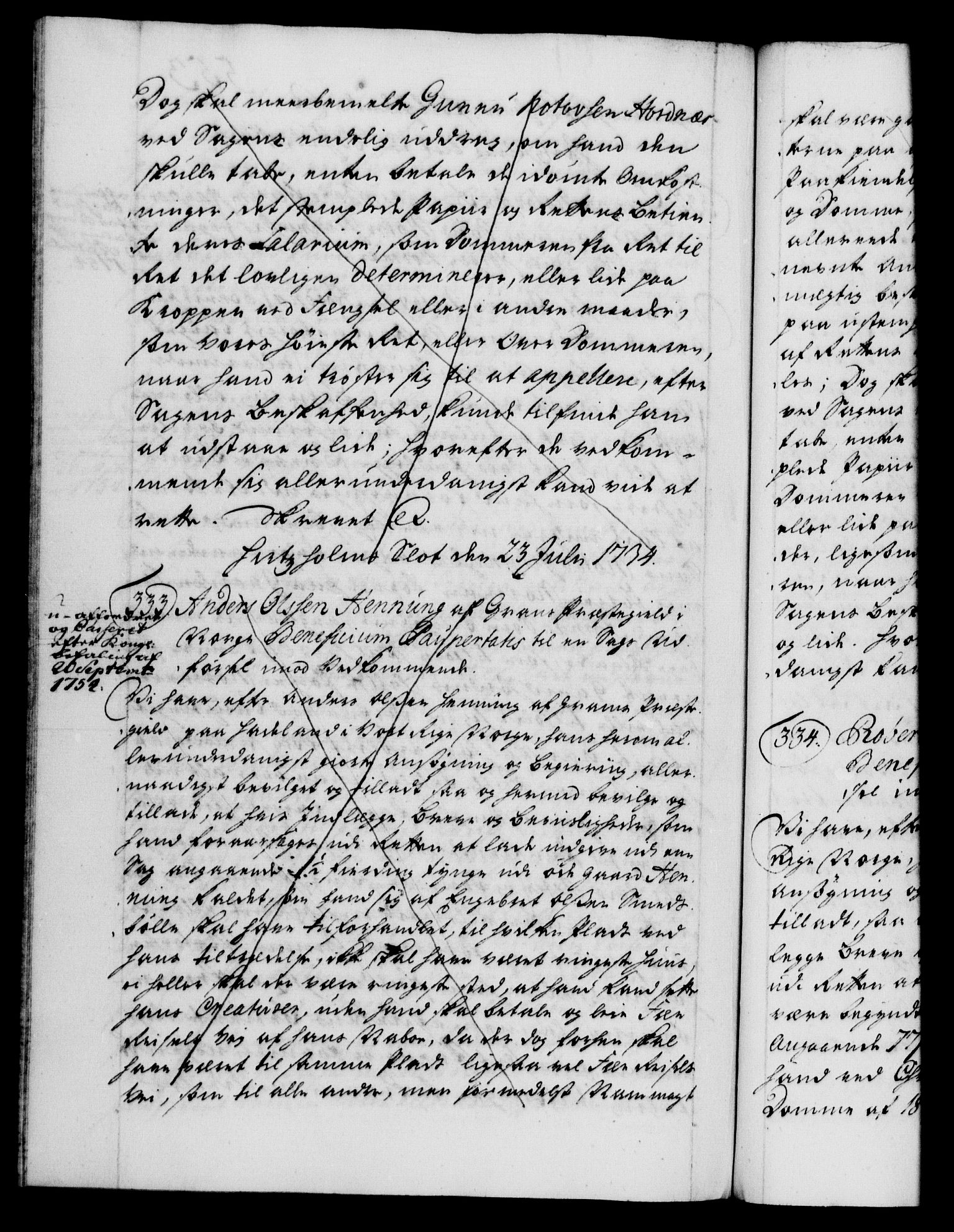 Danske Kanselli 1572-1799, AV/RA-EA-3023/F/Fc/Fca/Fcaa/L0028: Norske registre, 1733-1734, p. 553b