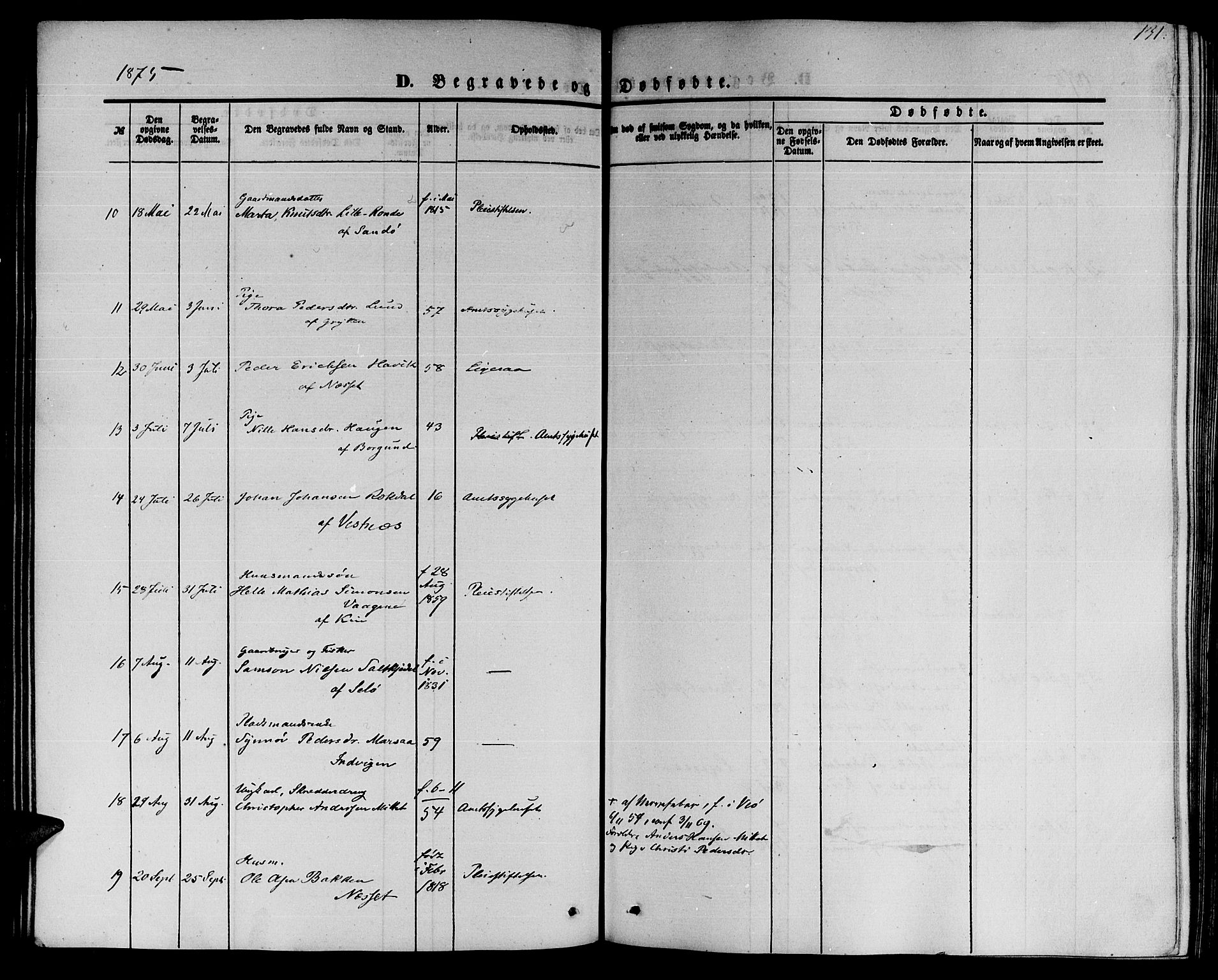 Ministerialprotokoller, klokkerbøker og fødselsregistre - Møre og Romsdal, AV/SAT-A-1454/559/L0713: Parish register (official) no. 559A01, 1861-1886, p. 131