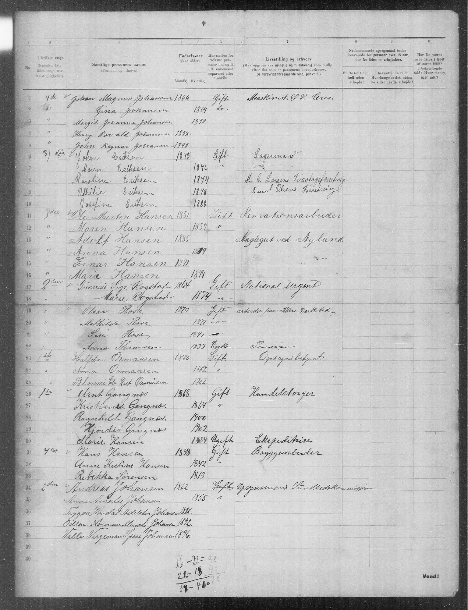 OBA, Municipal Census 1902 for Kristiania, 1902, p. 22017