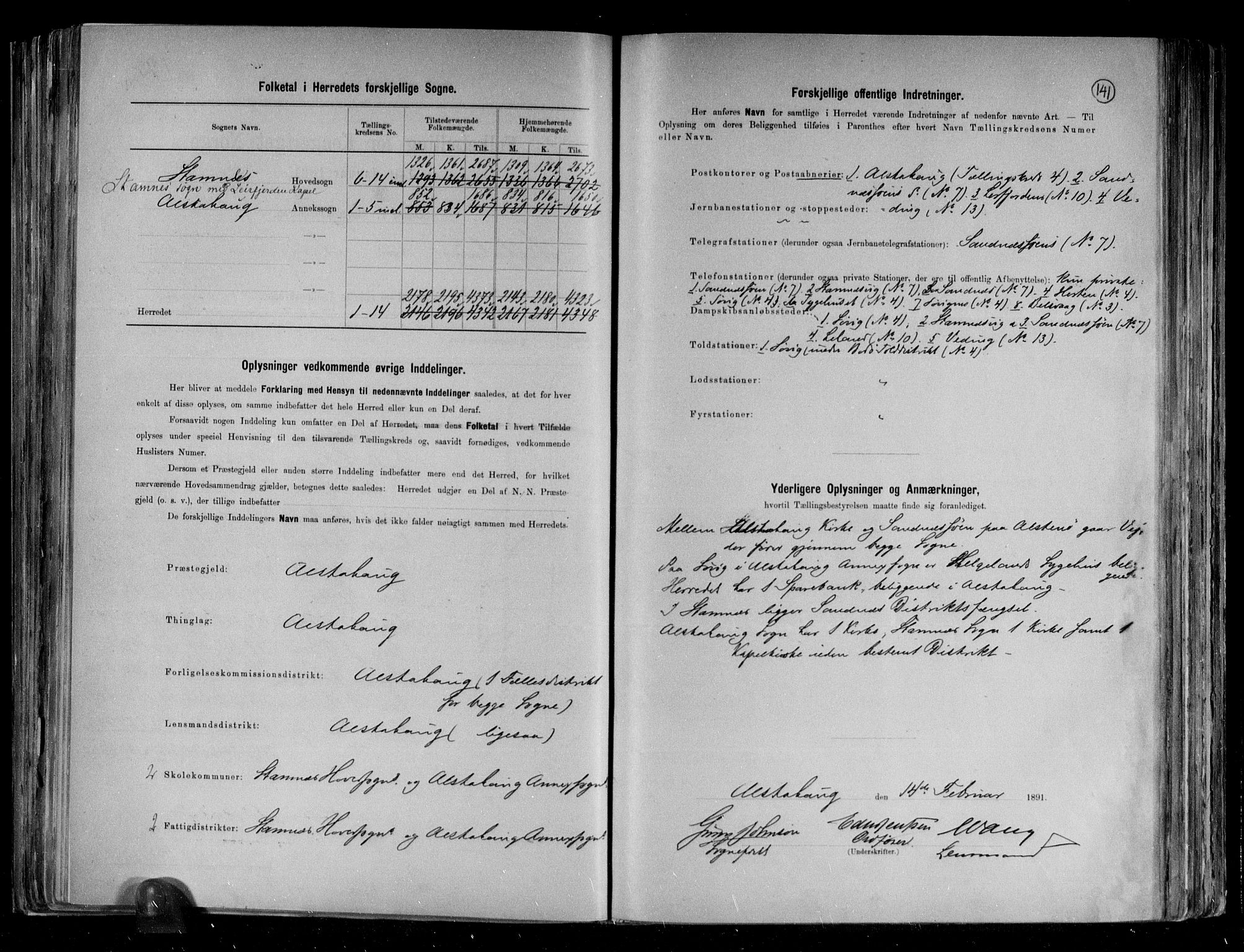 RA, 1891 census for 1820 Alstahaug, 1891, p. 3