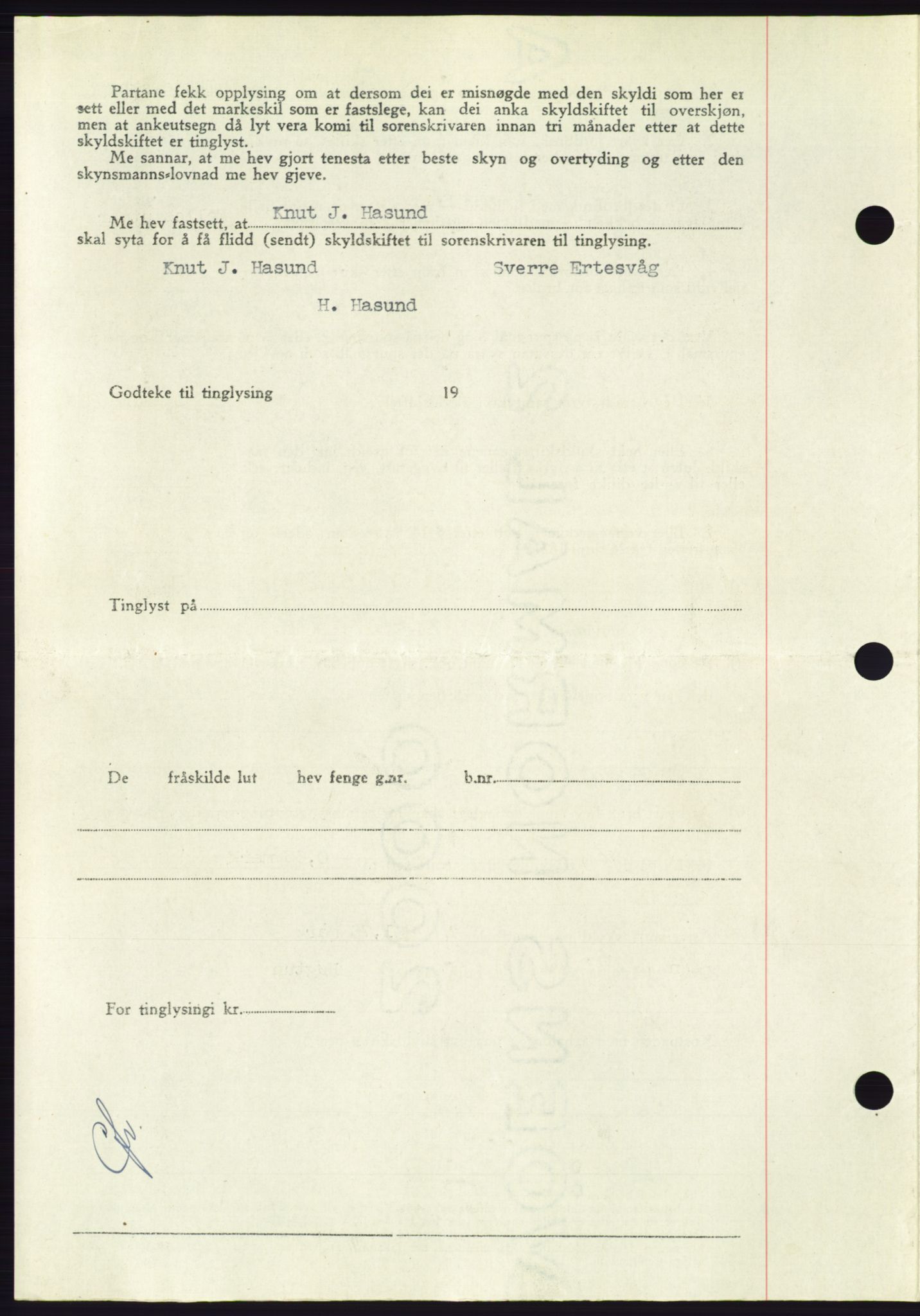 Søre Sunnmøre sorenskriveri, AV/SAT-A-4122/1/2/2C/L0085: Mortgage book no. 11A, 1949-1949, Diary no: : 1816/1949