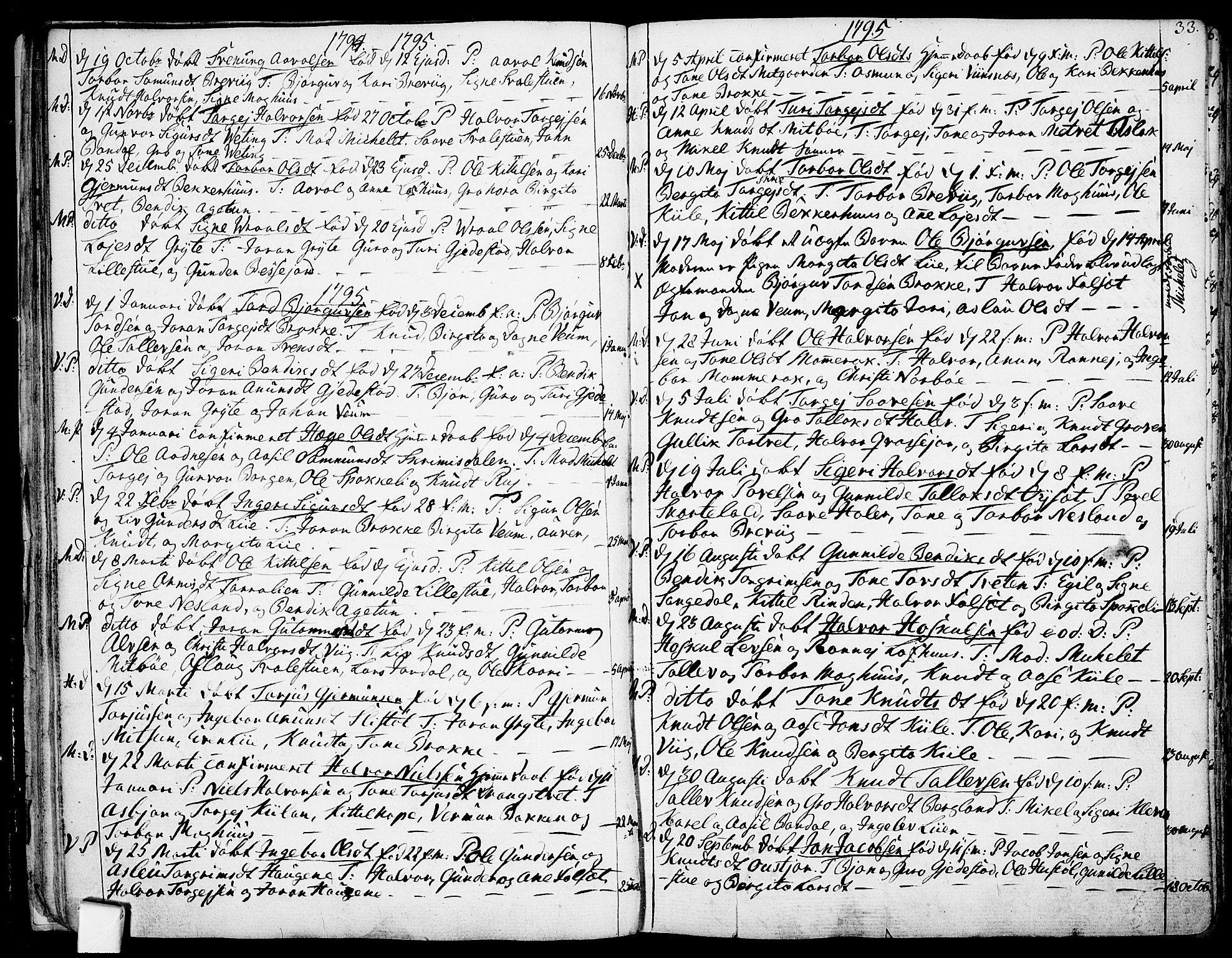 Fyresdal kirkebøker, SAKO/A-263/F/Fa/L0002: Parish register (official) no. I 2, 1769-1814, p. 33