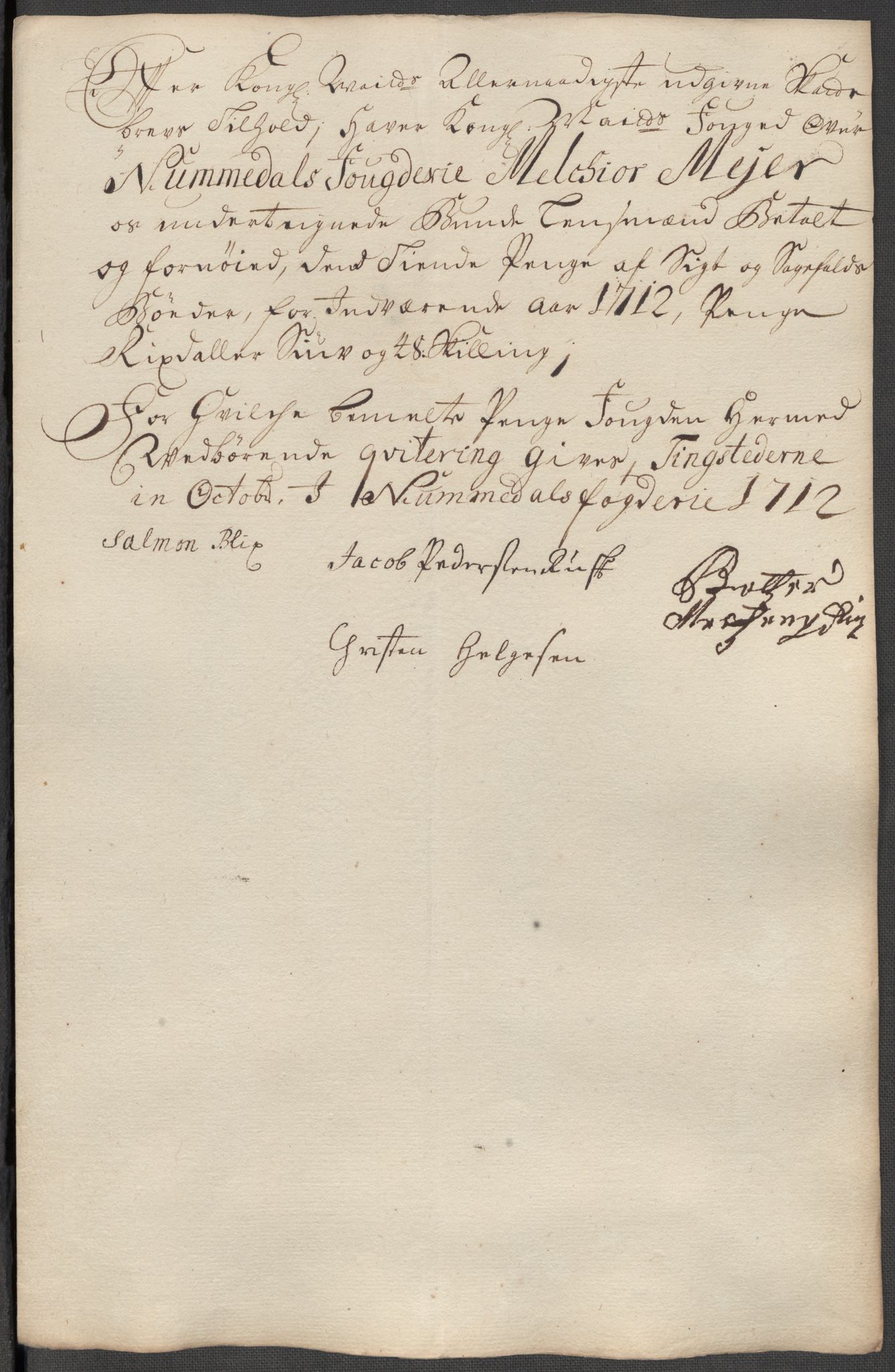 Rentekammeret inntil 1814, Reviderte regnskaper, Fogderegnskap, AV/RA-EA-4092/R64/L4433: Fogderegnskap Namdal, 1712, p. 201