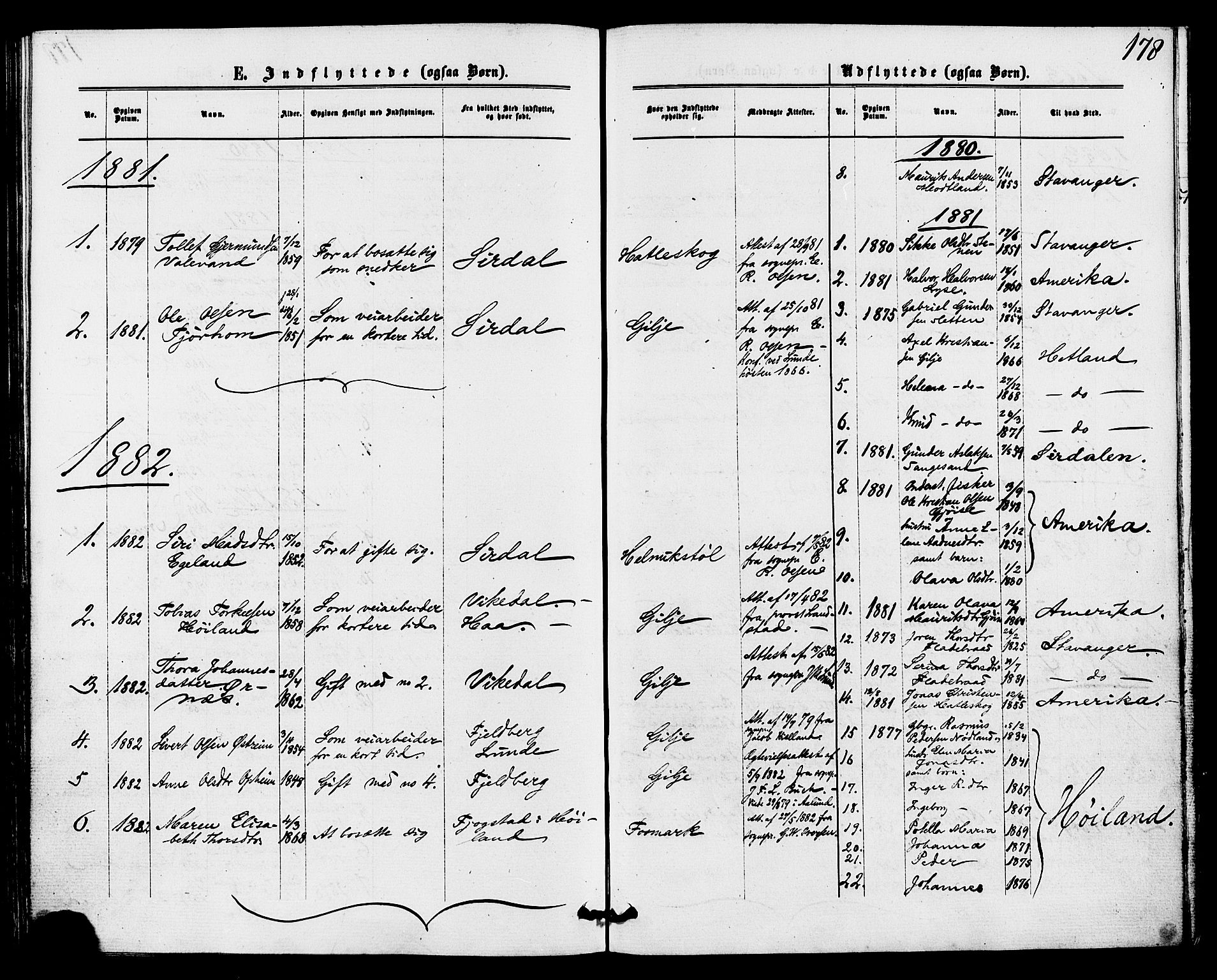 Høgsfjord sokneprestkontor, AV/SAST-A-101624/H/Ha/Haa/L0004: Parish register (official) no. A 4, 1876-1884, p. 178